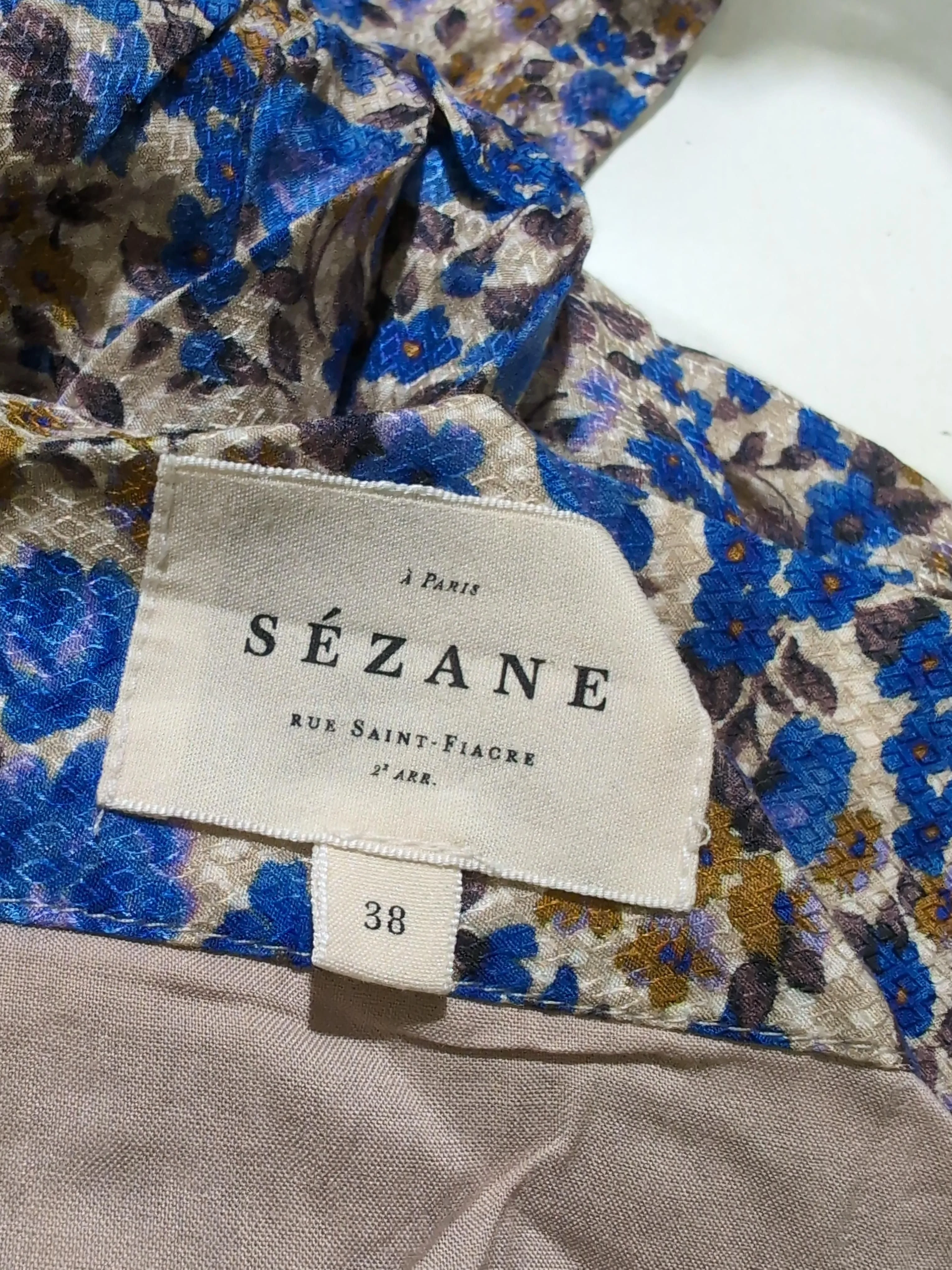 Sezane Women's Midi Skirt UK 10 Multi Floral Viscose with Silk Midi A-Line - Image 5