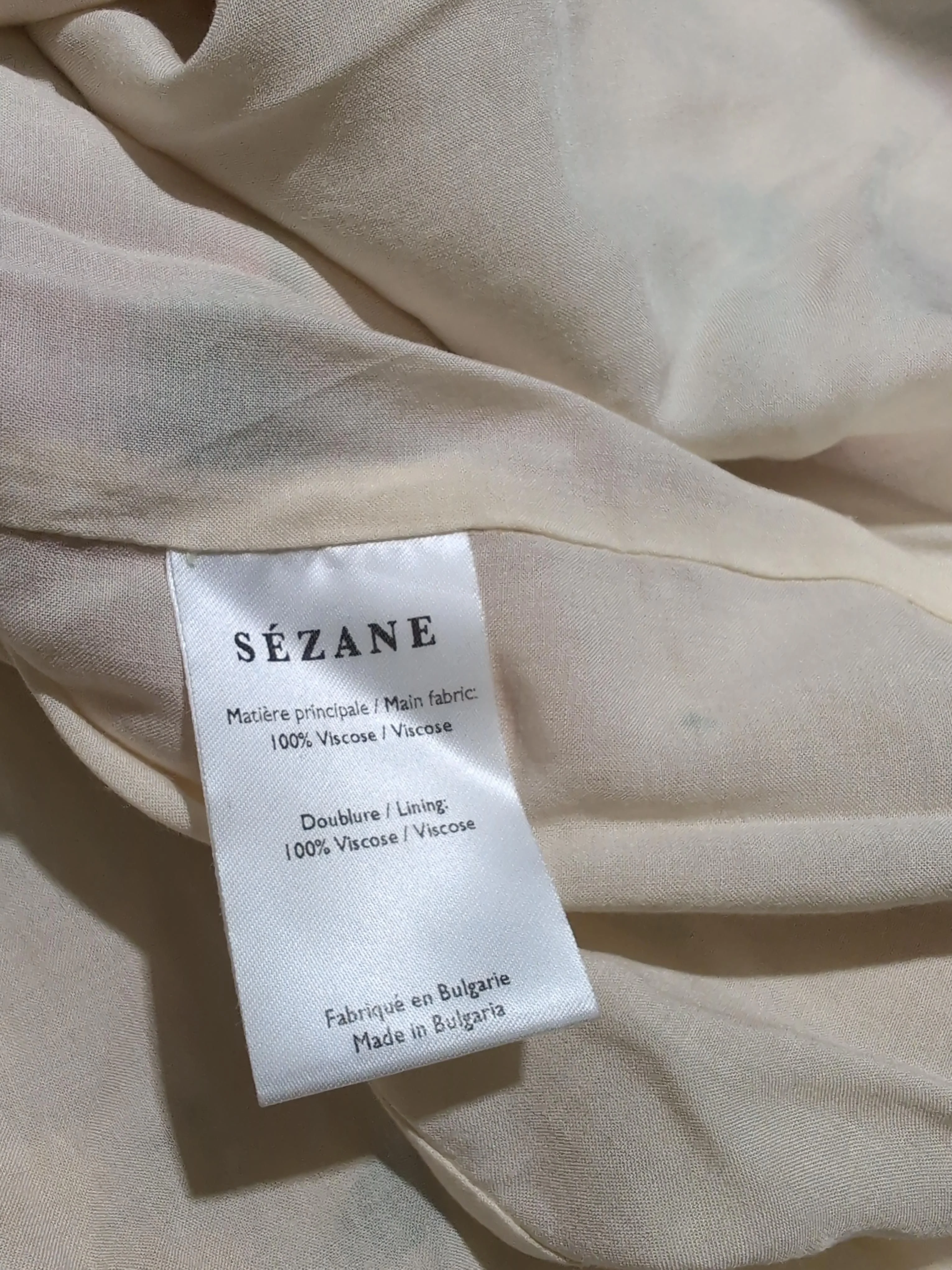 Sezane Women's Midi Skirt UK 12 Cream Floral 100% Viscose Midi A-Line - Image 6