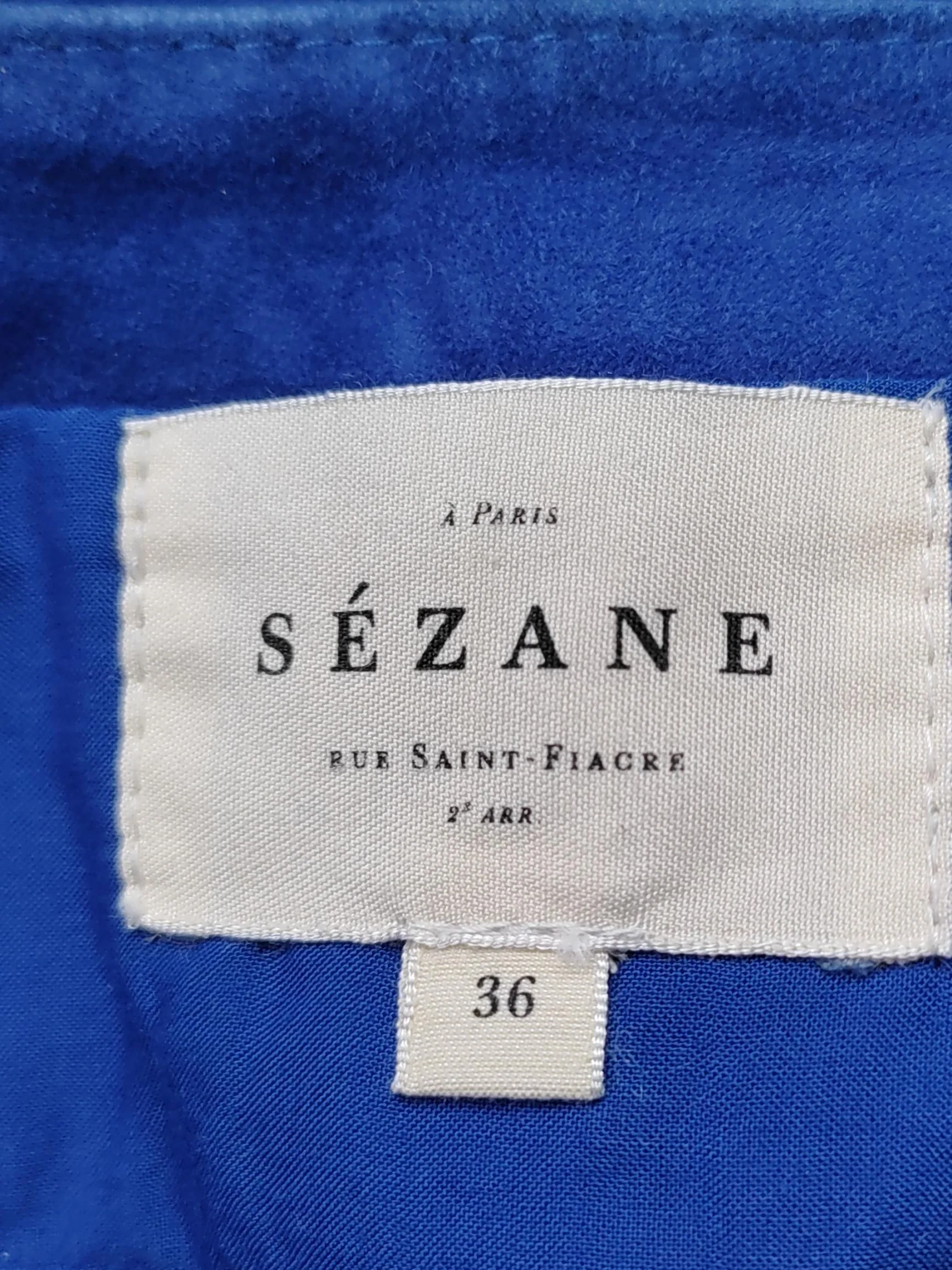 Sezane Women's Mini Skirt UK 8 Blue Suede with Viscose Short Mini - Image 6