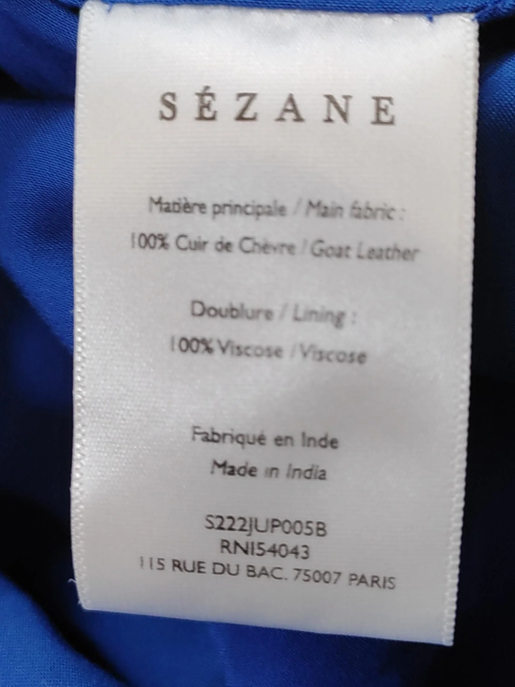 Sezane Women's Mini Skirt UK 8 Blue Suede with Viscose Short Mini - Image 7