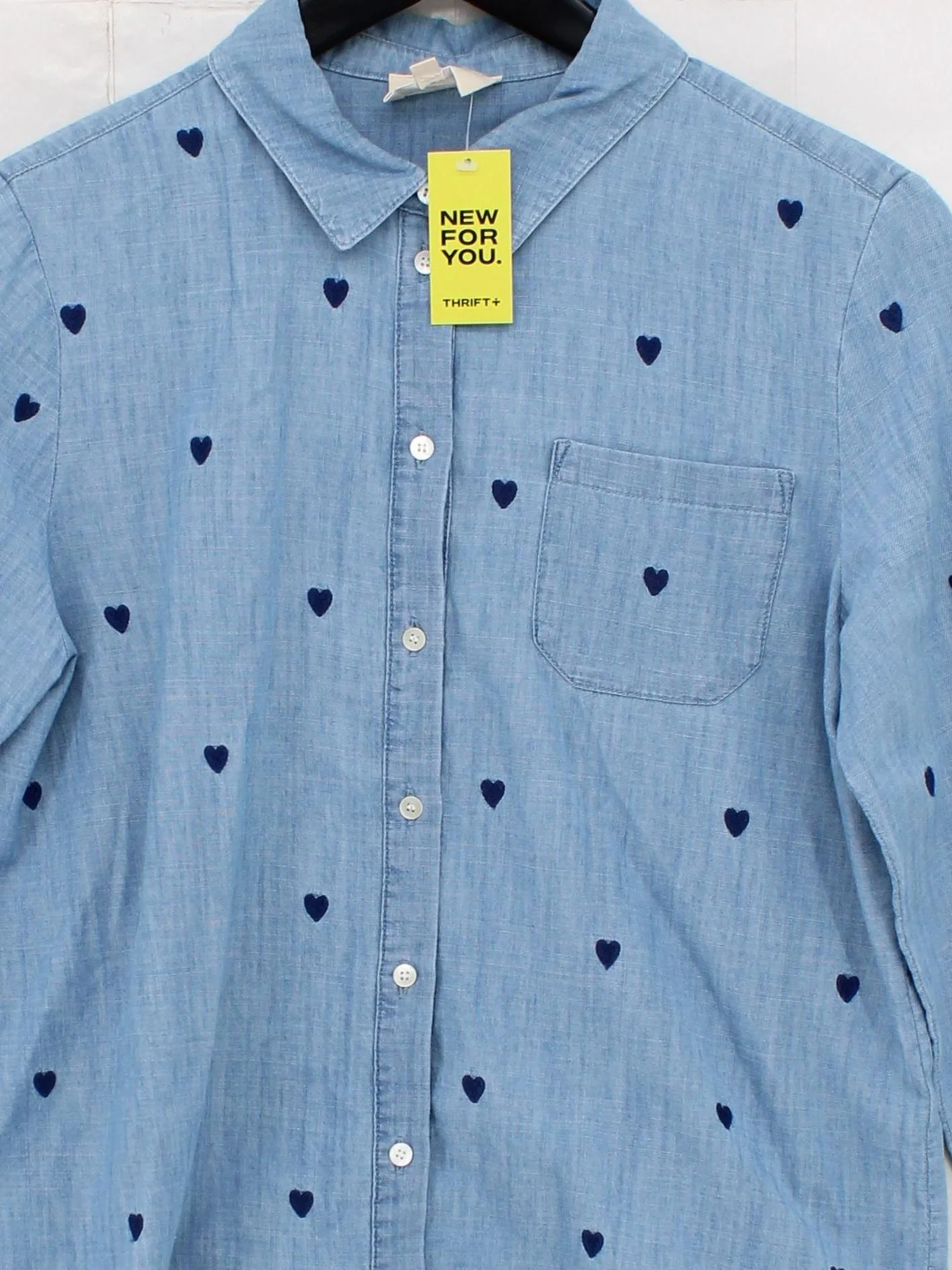 Sezane Women's Shirt UK 8 Blue Cotton with Polyester Long Sleeve Collared Basic - Image 3