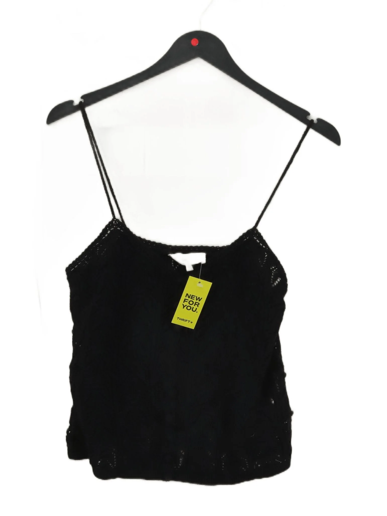 Sezane Women's Top S Black Cotton with Polyamide Sleeveless Square Neck Basic