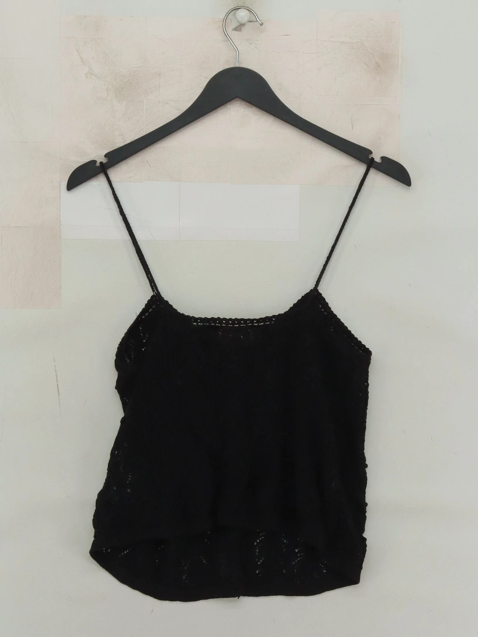 Sezane Women's Top S Black Cotton with Polyamide Sleeveless Square Neck Basic - Image 2