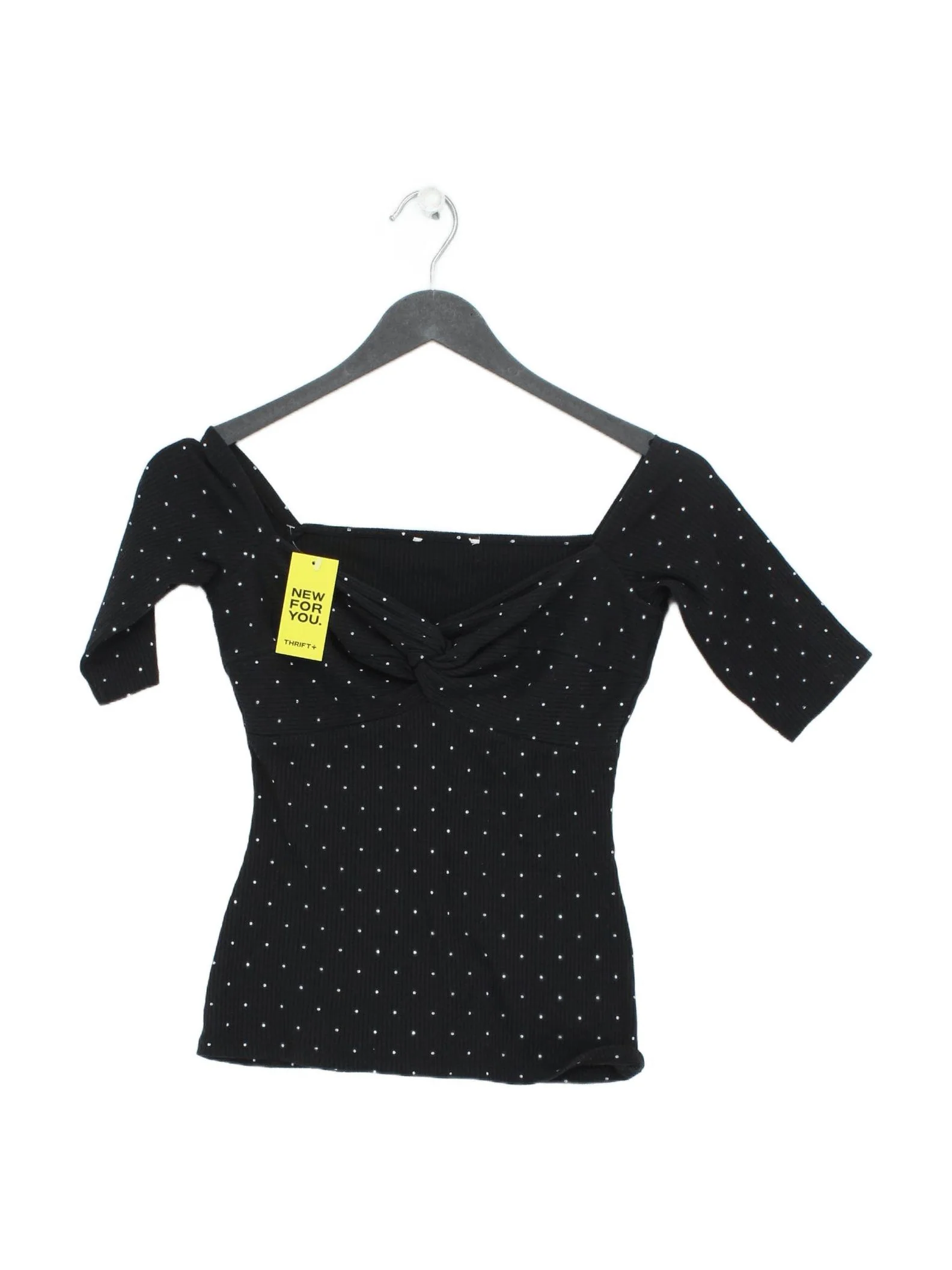 Sezane Women's Top S Black Cotton with Polyester, Elastane Basic