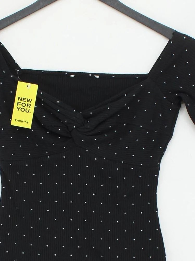 Sezane Women's Top S Black Cotton with Polyester, Elastane Basic - Image 3