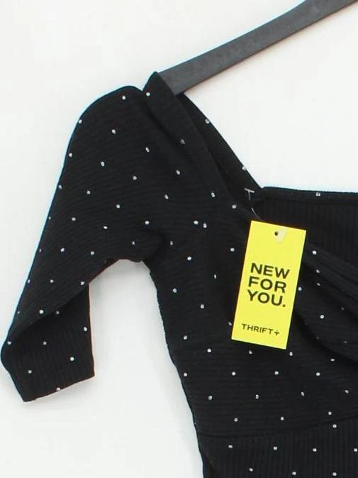 Sezane Women's Top S Black Cotton with Polyester, Elastane Basic - Image 4