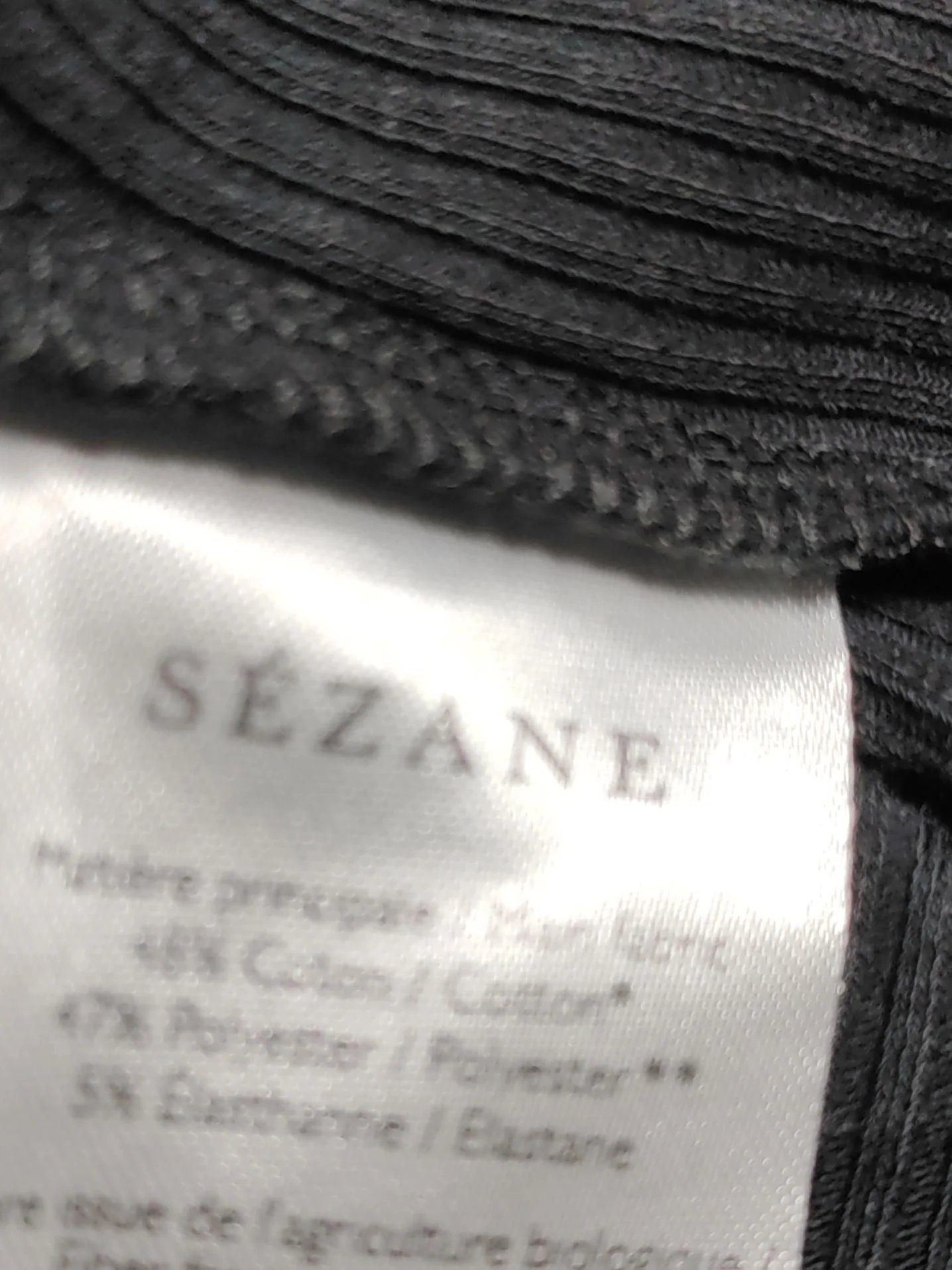 Sezane Women's Top S Black Cotton with Polyester, Elastane Basic - Image 5
