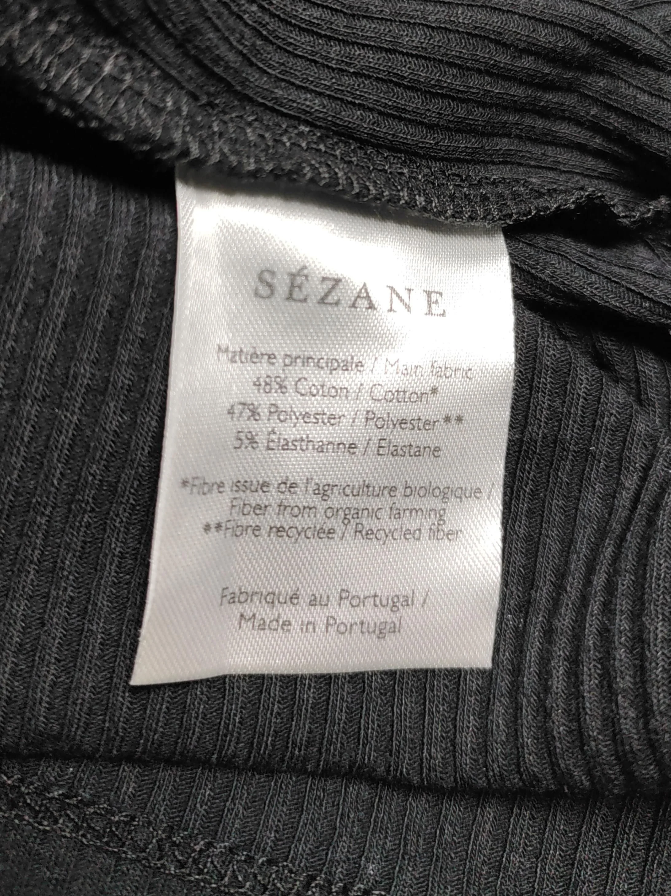 Sezane Women's Top S Black Cotton with Polyester, Elastane Basic - Image 6