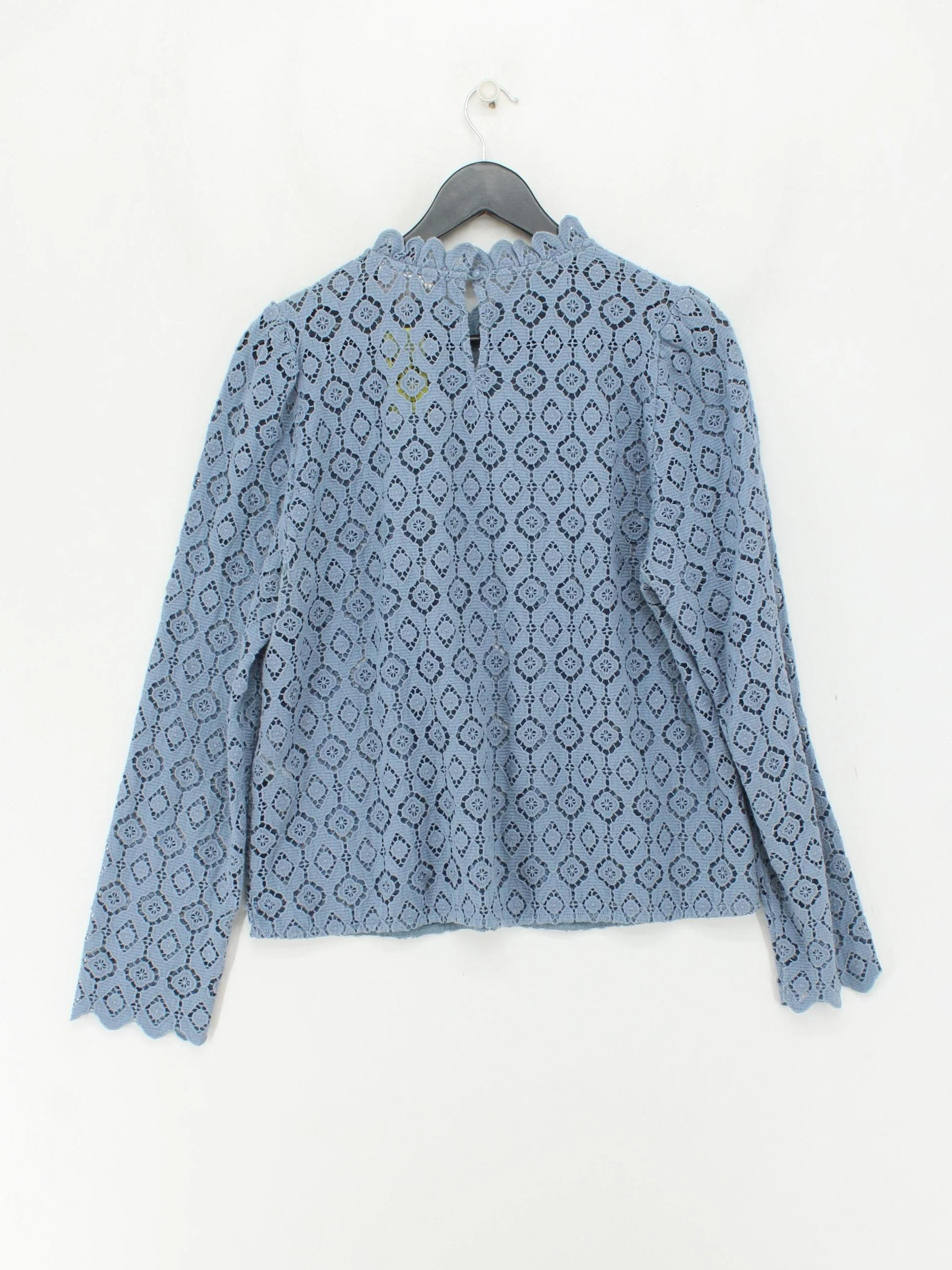 Sezane Women's Top UK 14 Blue Cotton with Polyester Basic - Image 2