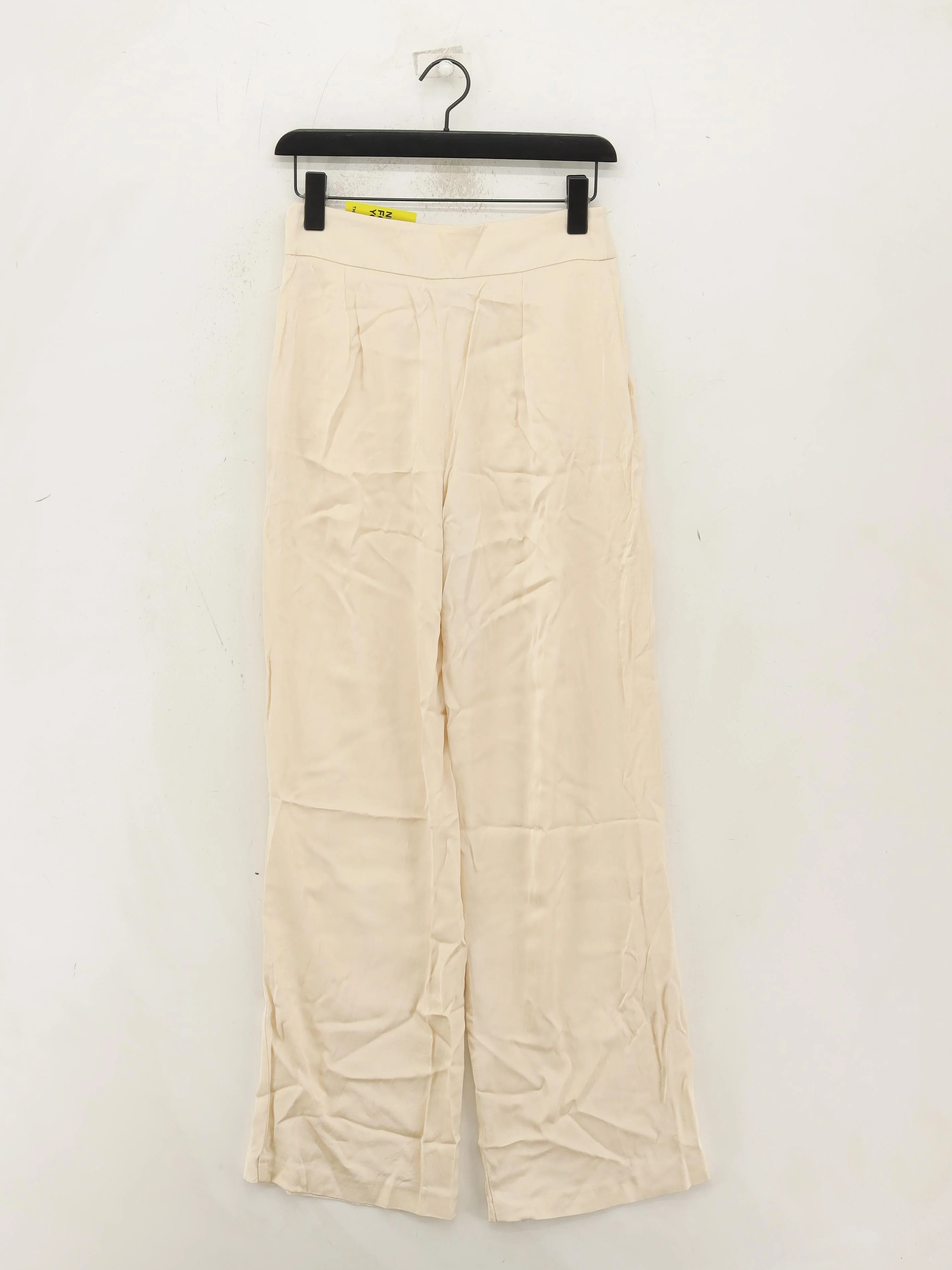 Sezane Women's Trousers UK 10 Cream 100% Viscose Wide-Leg Chino - Image 2
