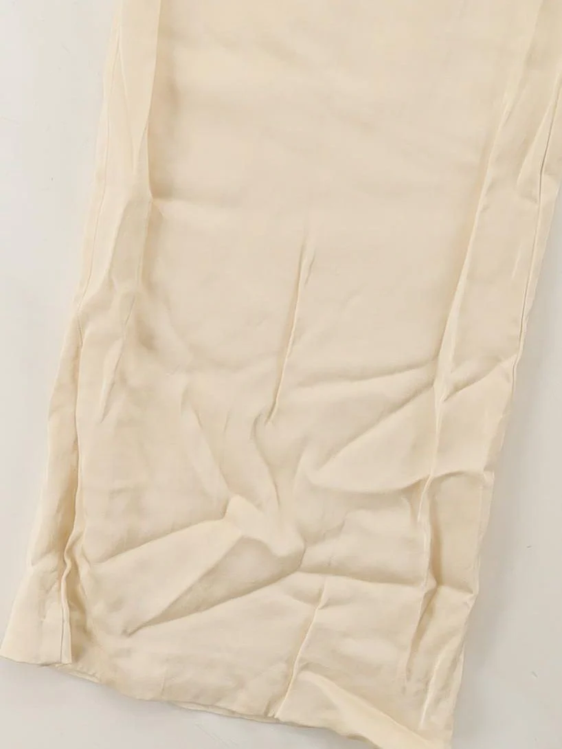 Sezane Women's Trousers UK 10 Cream 100% Viscose Wide-Leg Chino - Image 4