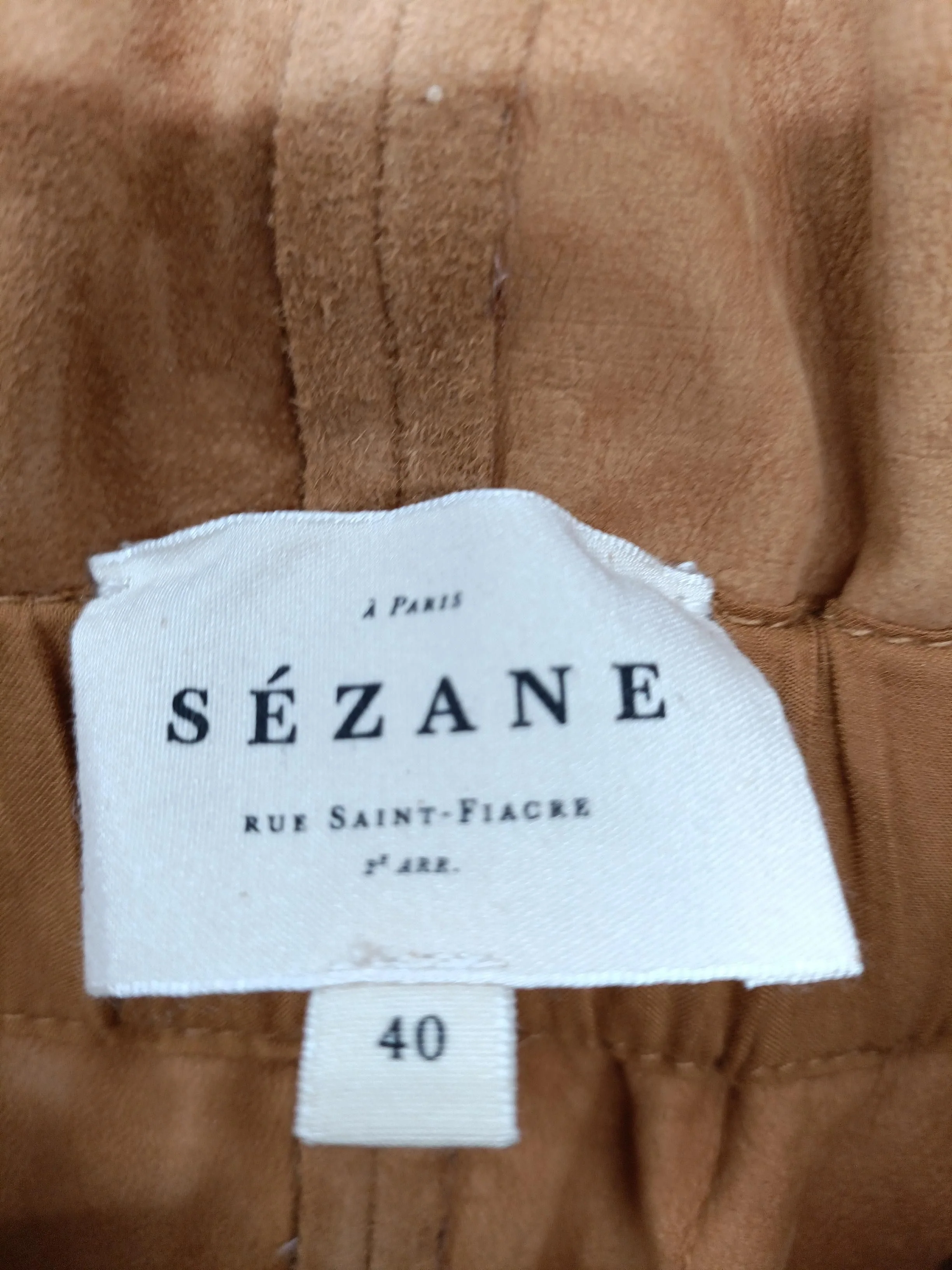 Sezane Women's Trousers UK 12 Tan 100% Other Wide-Leg Chino - Image 5