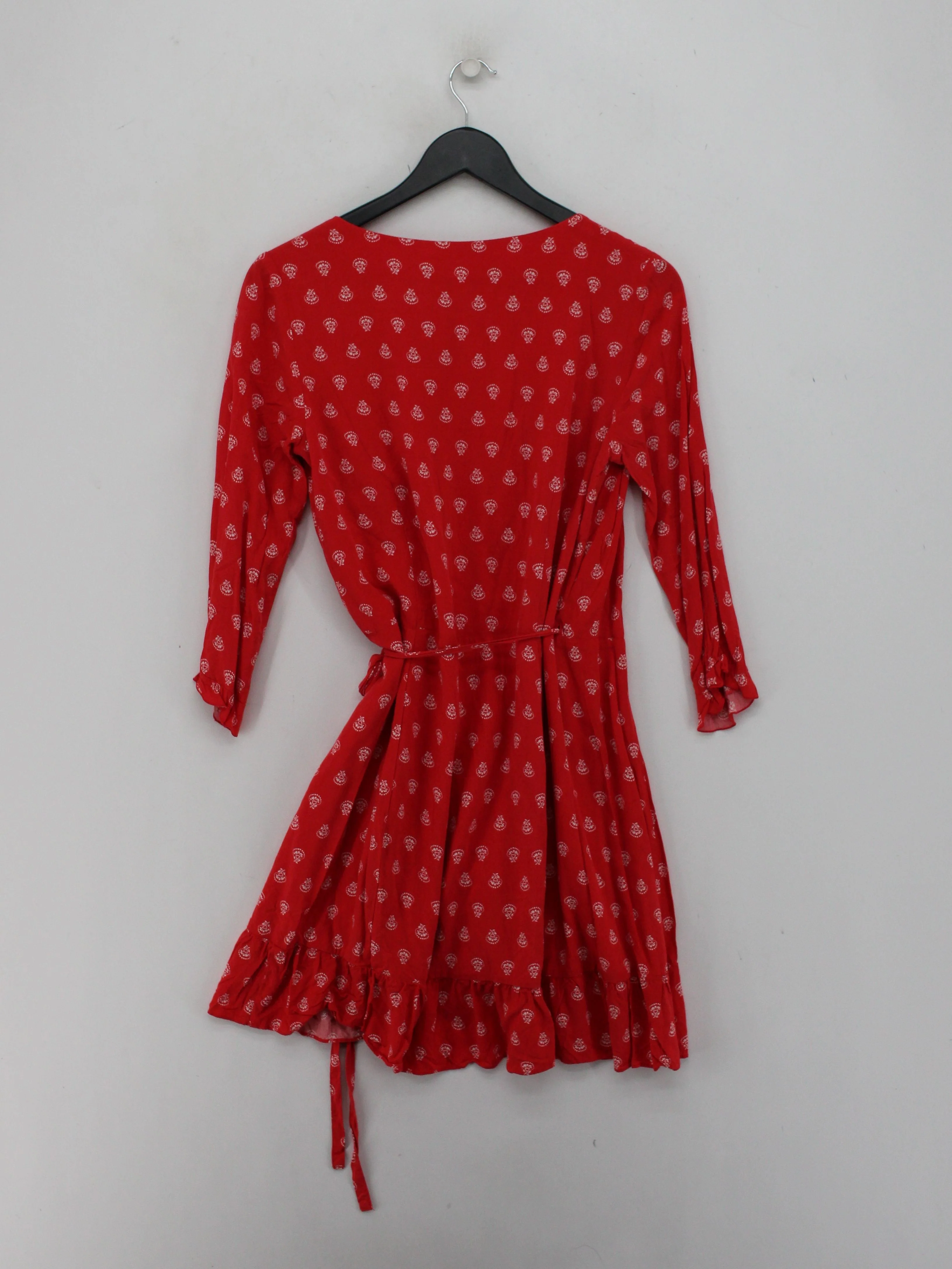 Sezane Wrap Mini Dress UK10 in Red - Image 2