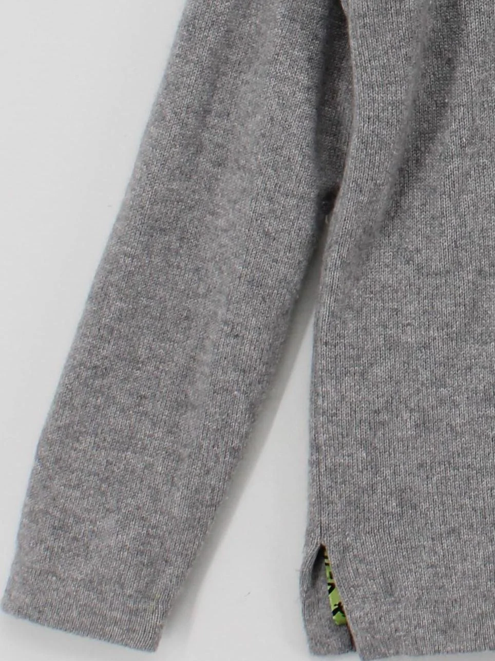 Shanghai Tang Men's Jumper L Grey Cashmere with Silk Mock Neck Pullover - Image 4