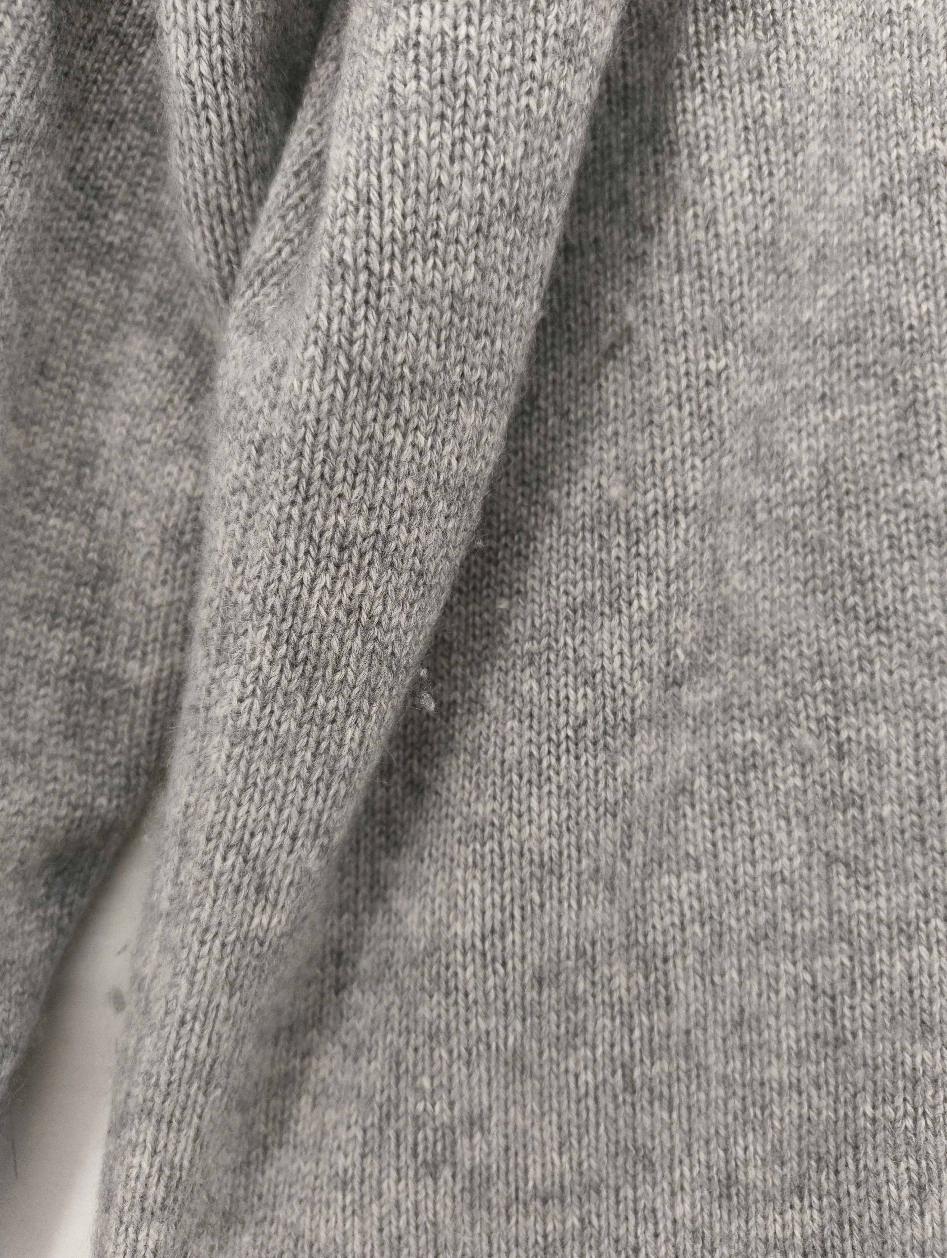 Shanghai Tang Men's Jumper L Grey Cashmere with Silk Mock Neck Pullover - Image 5