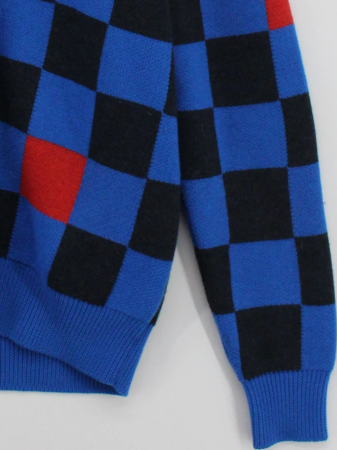 Sheep Inc Men's Cardigan M Multi Checkered 100% Wool V-Neck Cardigan - Image 4