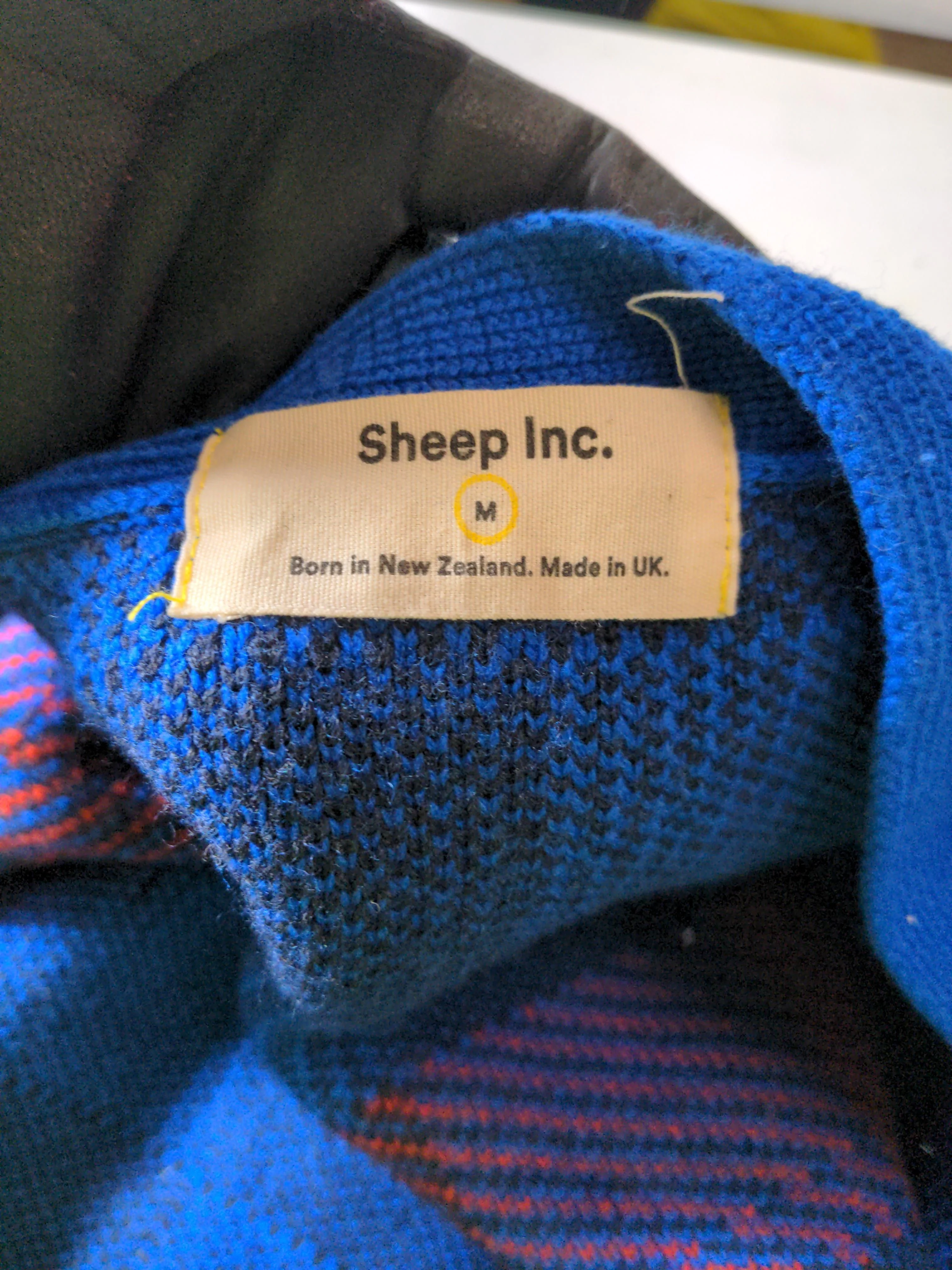 Sheep Inc Men's Cardigan M Multi Checkered 100% Wool V-Neck Cardigan - Image 5