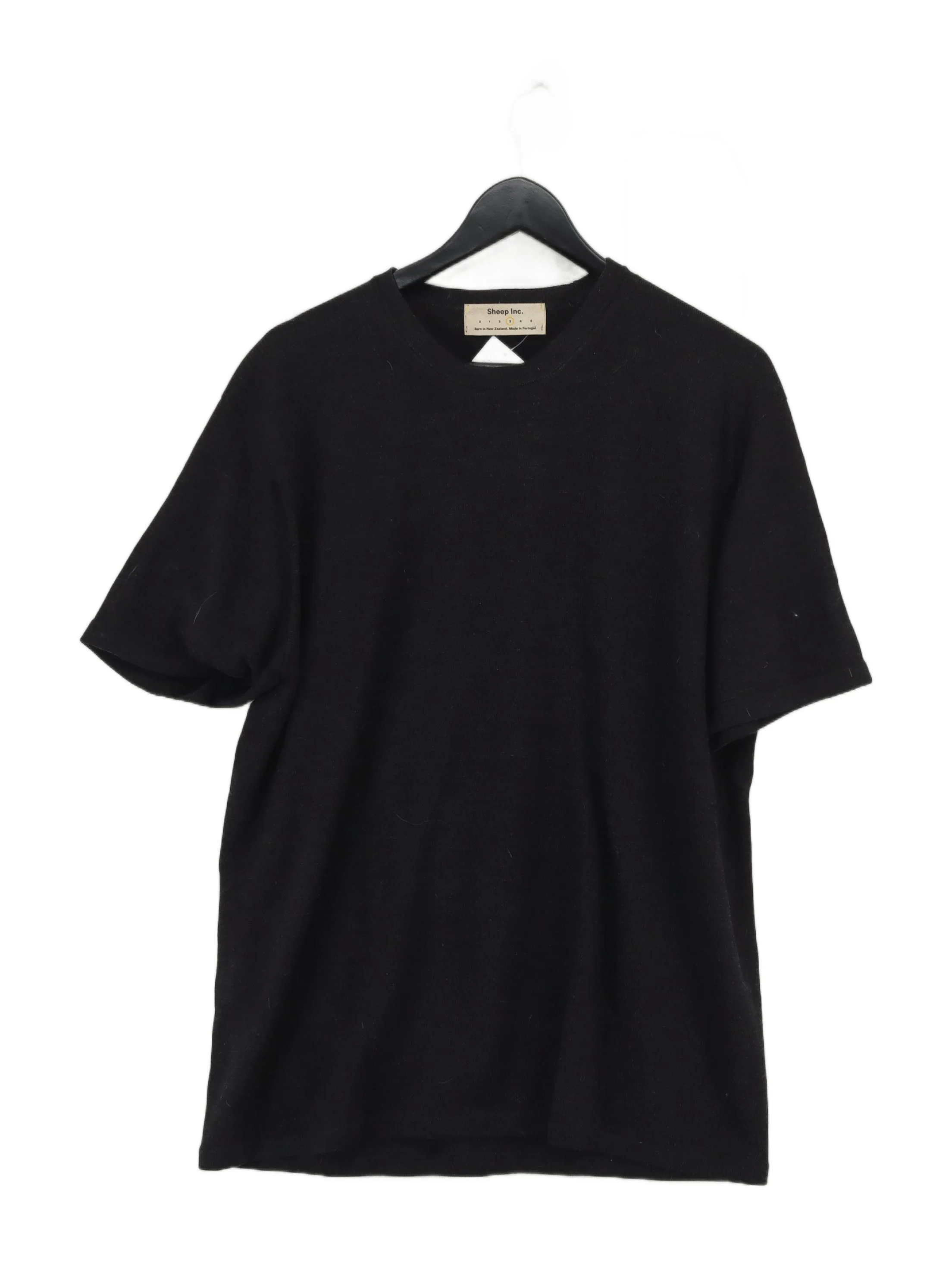 Sheep Inc Men's T-Shirt L Black 100% Wool Basic