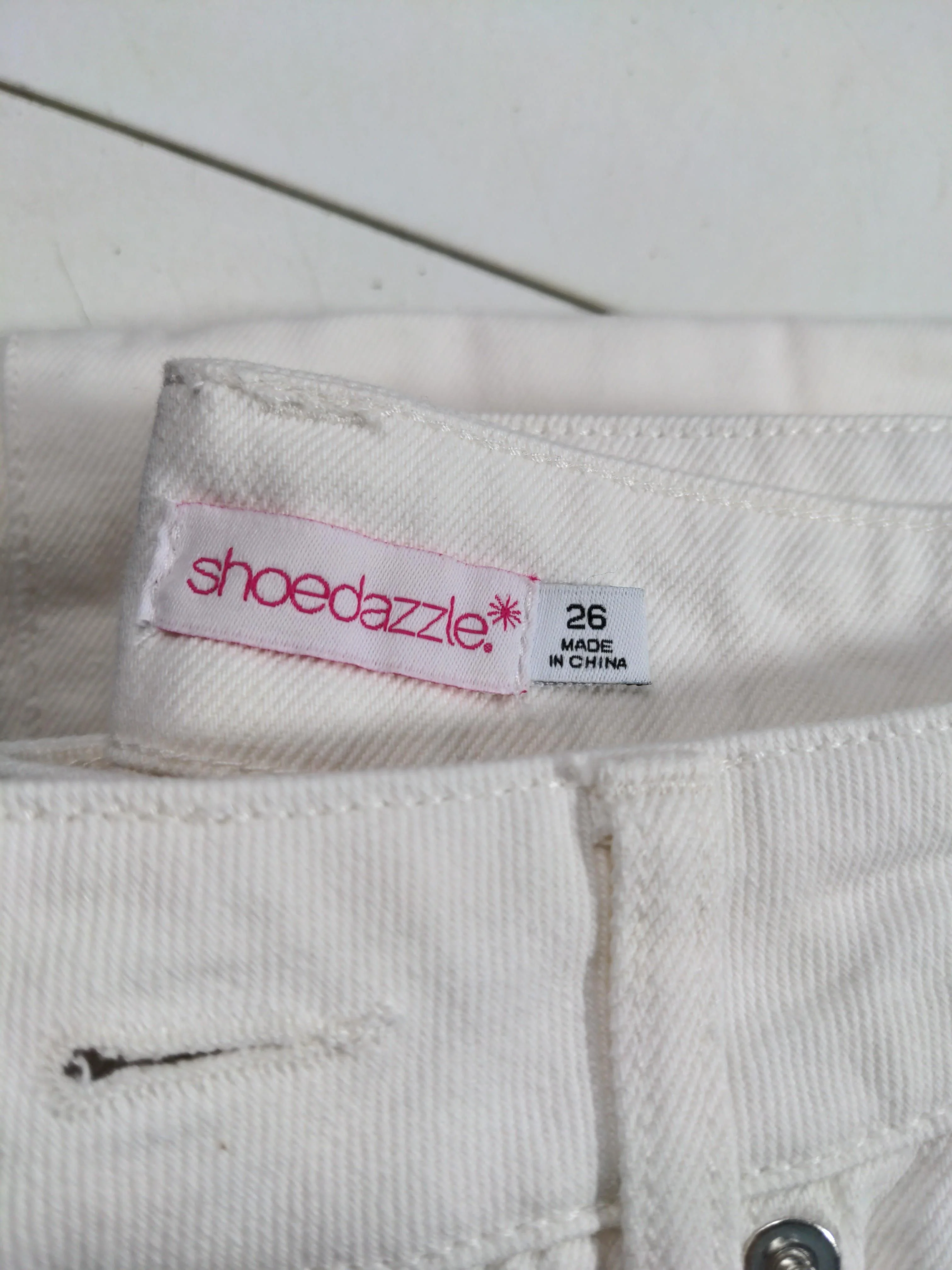 Shoedazzle Women's Jeans W 26 in White 100% Cotton Straight - Image 5
