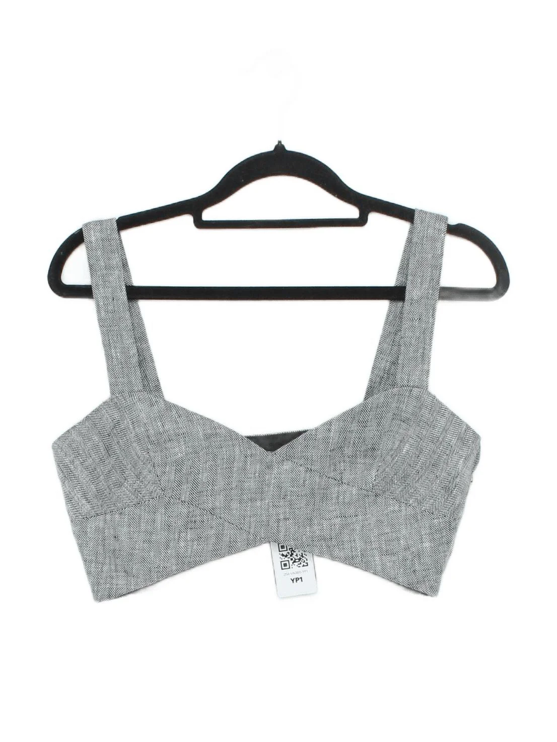 Shona Joy Women's Top UK 6 Grey Linen with Acetate Cropped