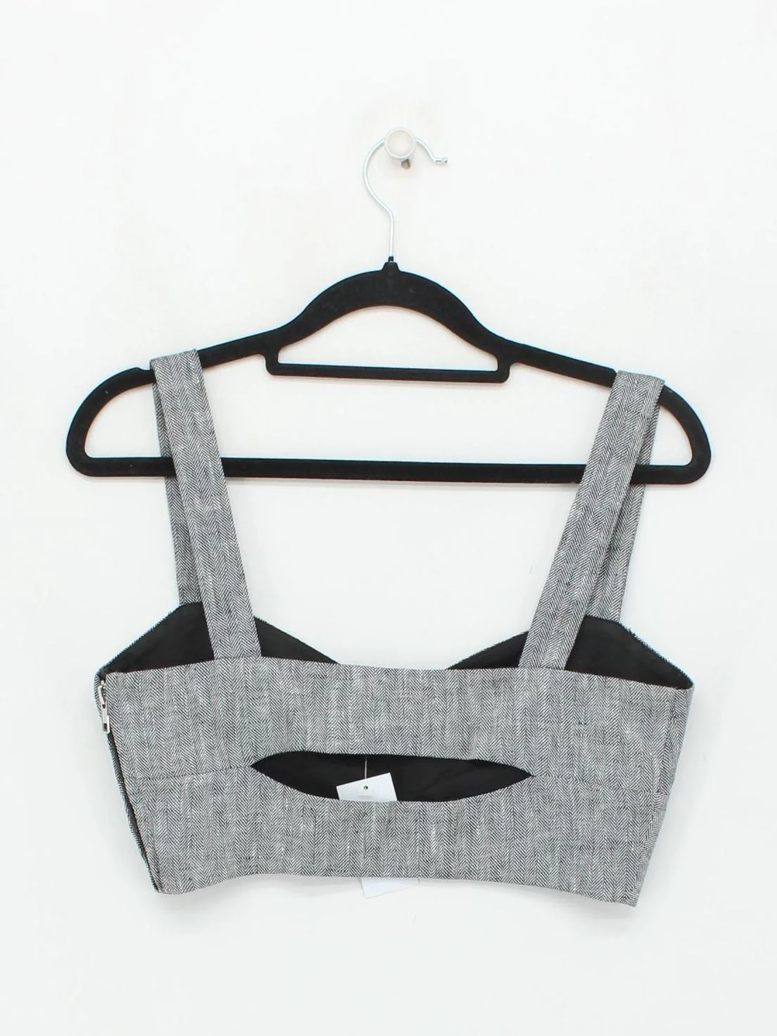 Shona Joy Women's Top UK 6 Grey Linen with Acetate Cropped - Image 2