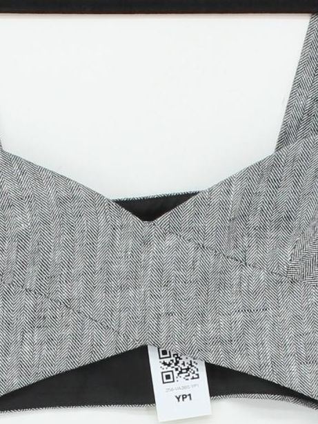 Shona Joy Women's Top UK 6 Grey Linen with Acetate Cropped - Image 3