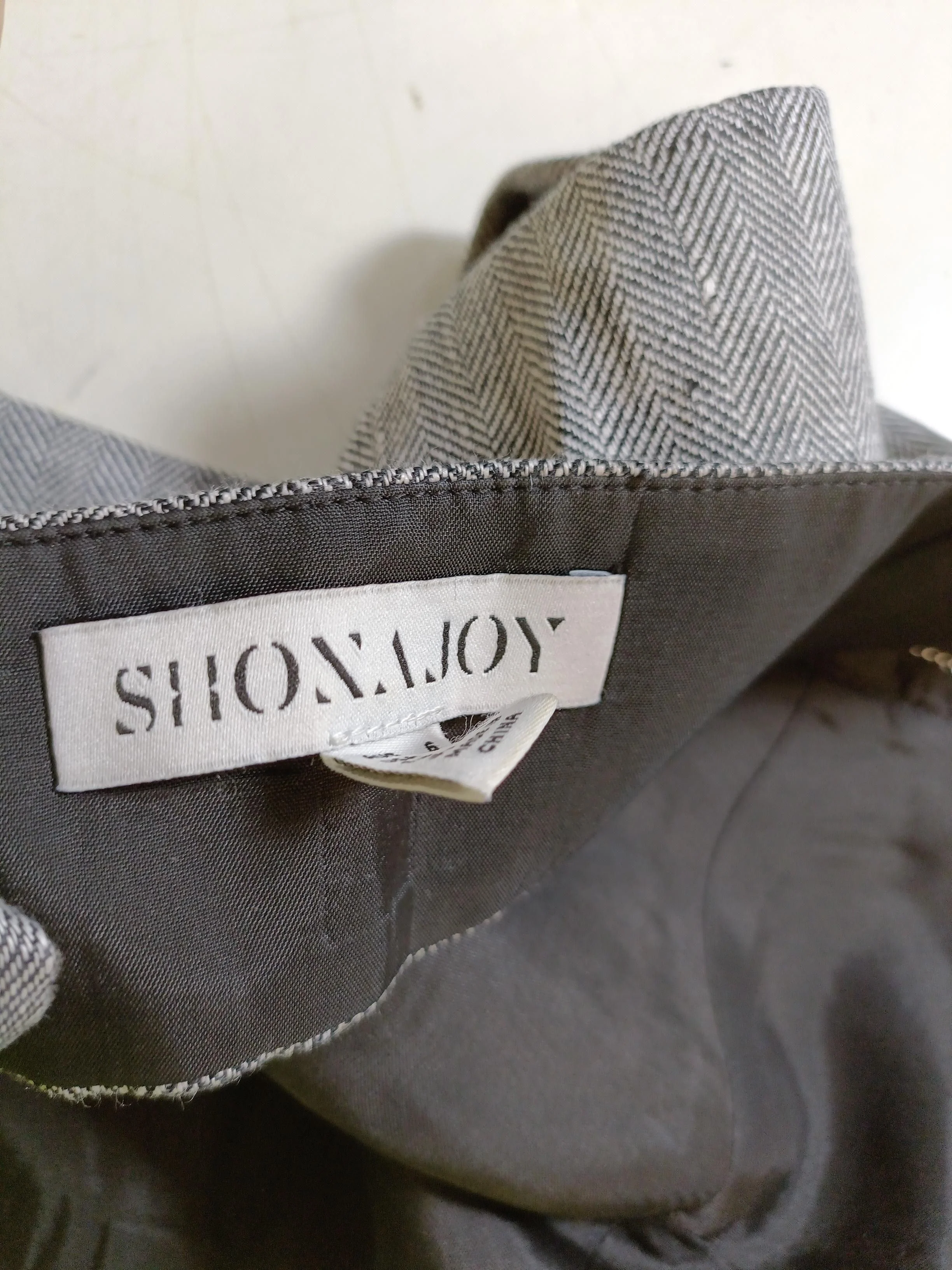 Shona Joy Women's Top UK 6 Grey Linen with Acetate Cropped - Image 5