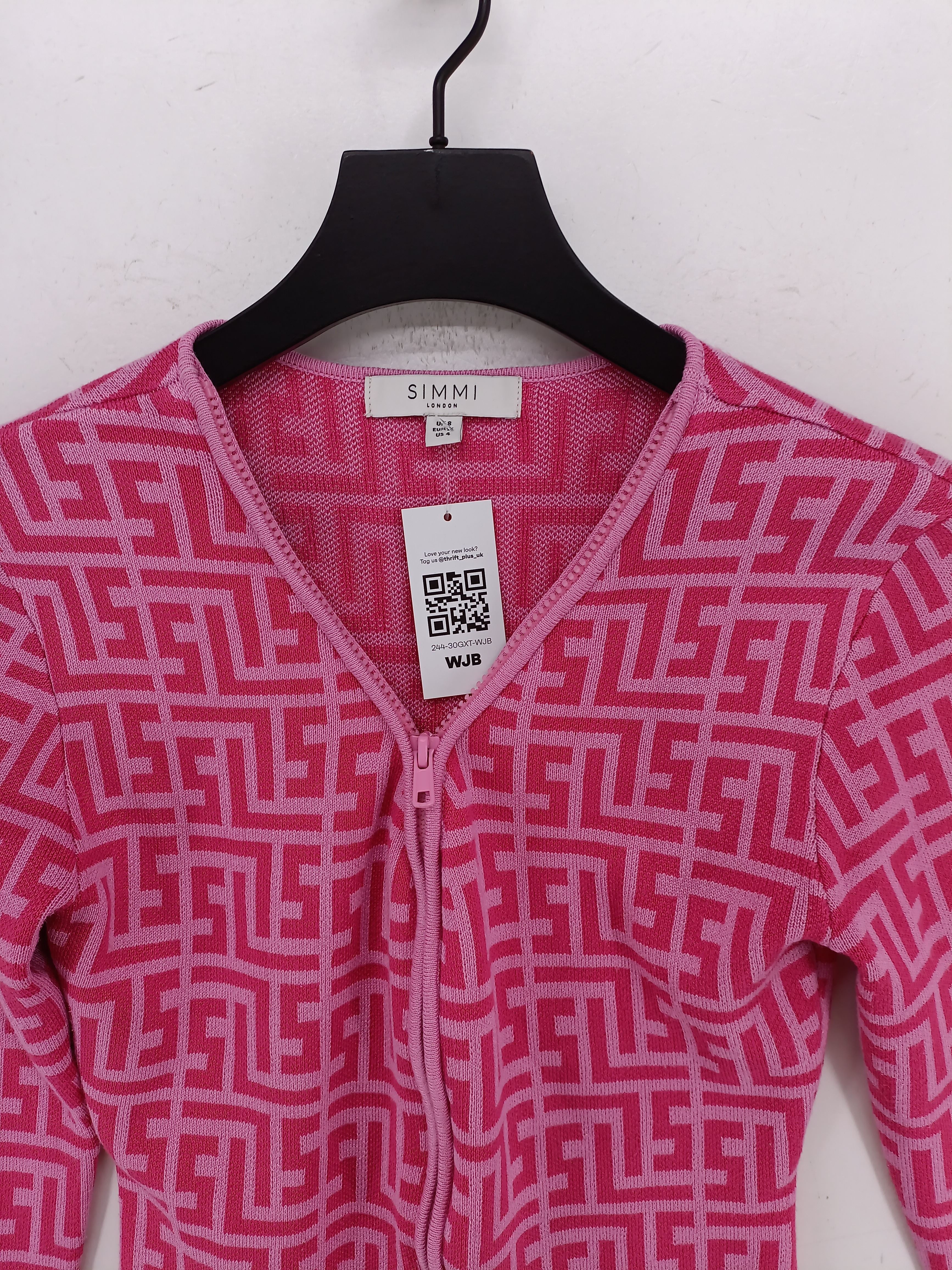 Simmi London Women's Cardigan UK 8 Pink Viscose with Polyester Cardigan - Image 4