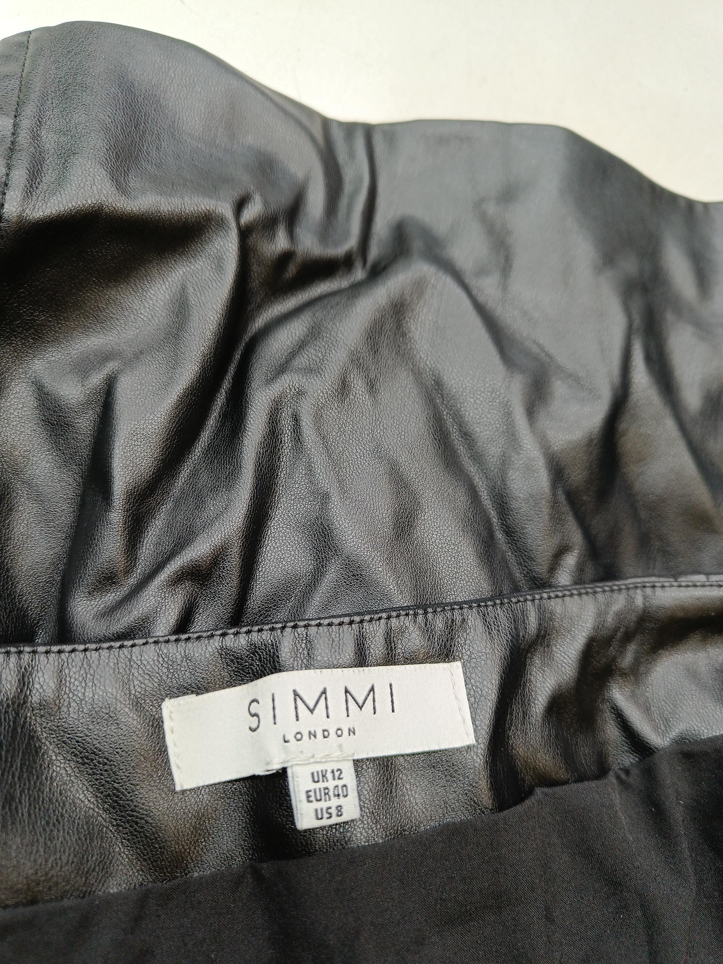 Simmi London Women's Mini Skirt UK 12 Black Faux Leather with Polyester Mini - Image 6