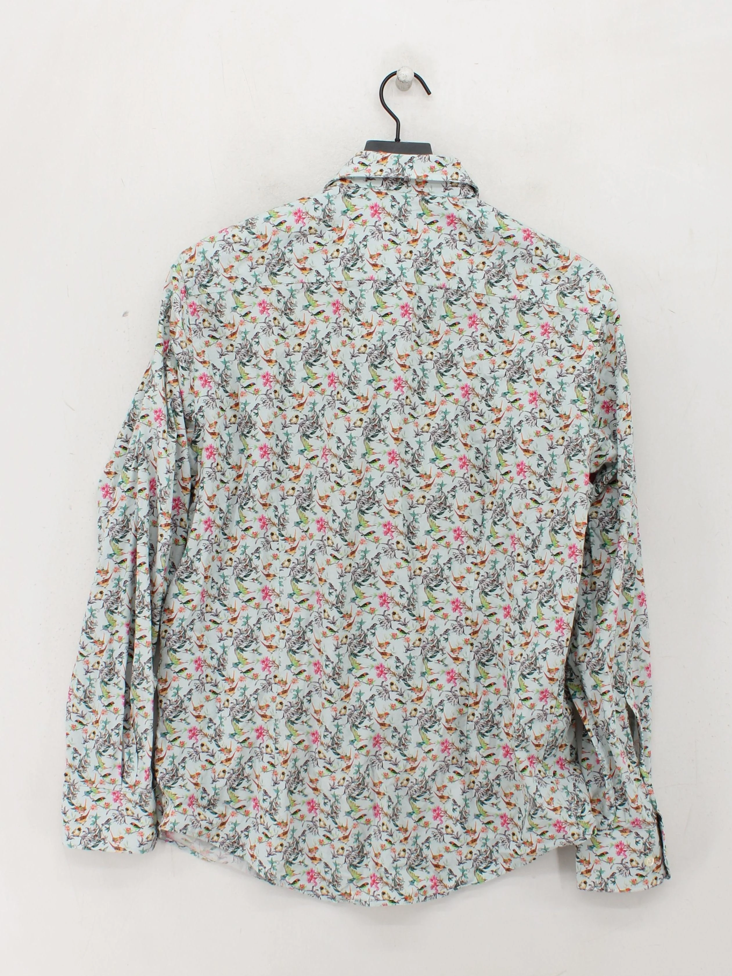 Simon Carter Men's Shirt M Blue Floral 100% Cotton Basic - Image 2