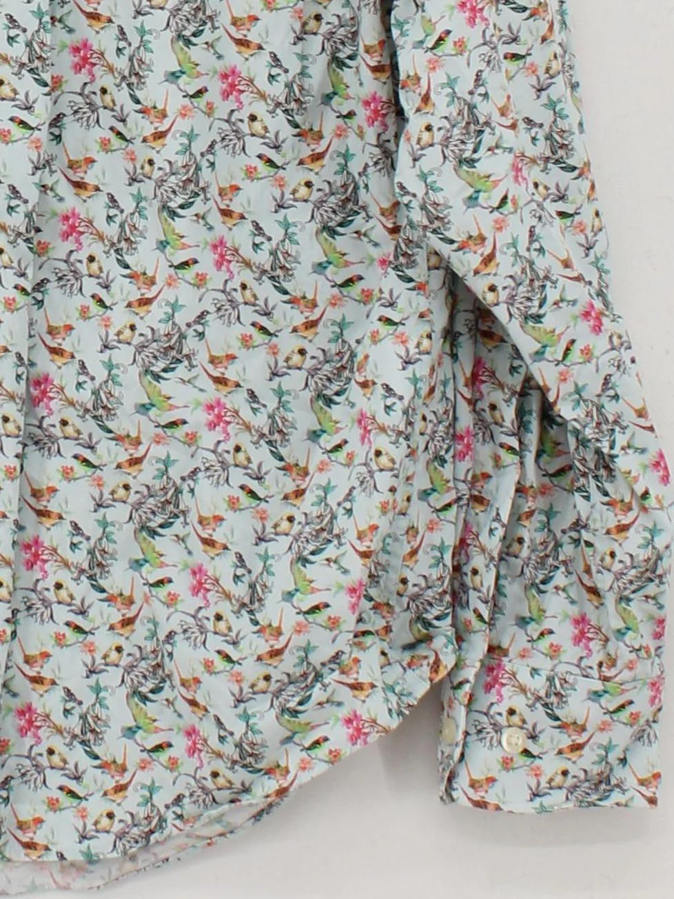 Simon Carter Men's Shirt M Blue Floral 100% Cotton Basic - Image 4