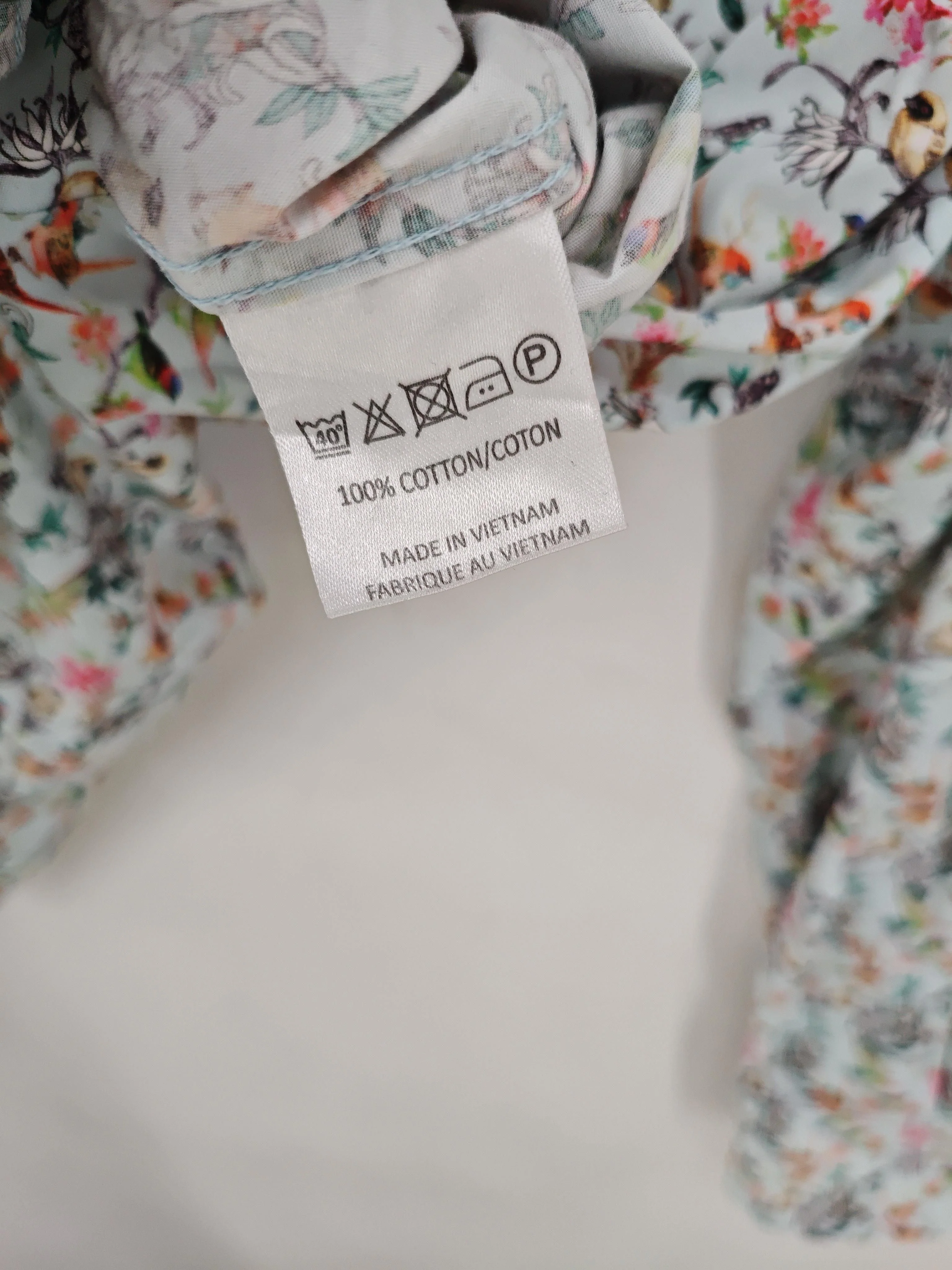 Simon Carter Men's Shirt M Blue Floral 100% Cotton Basic - Image 6
