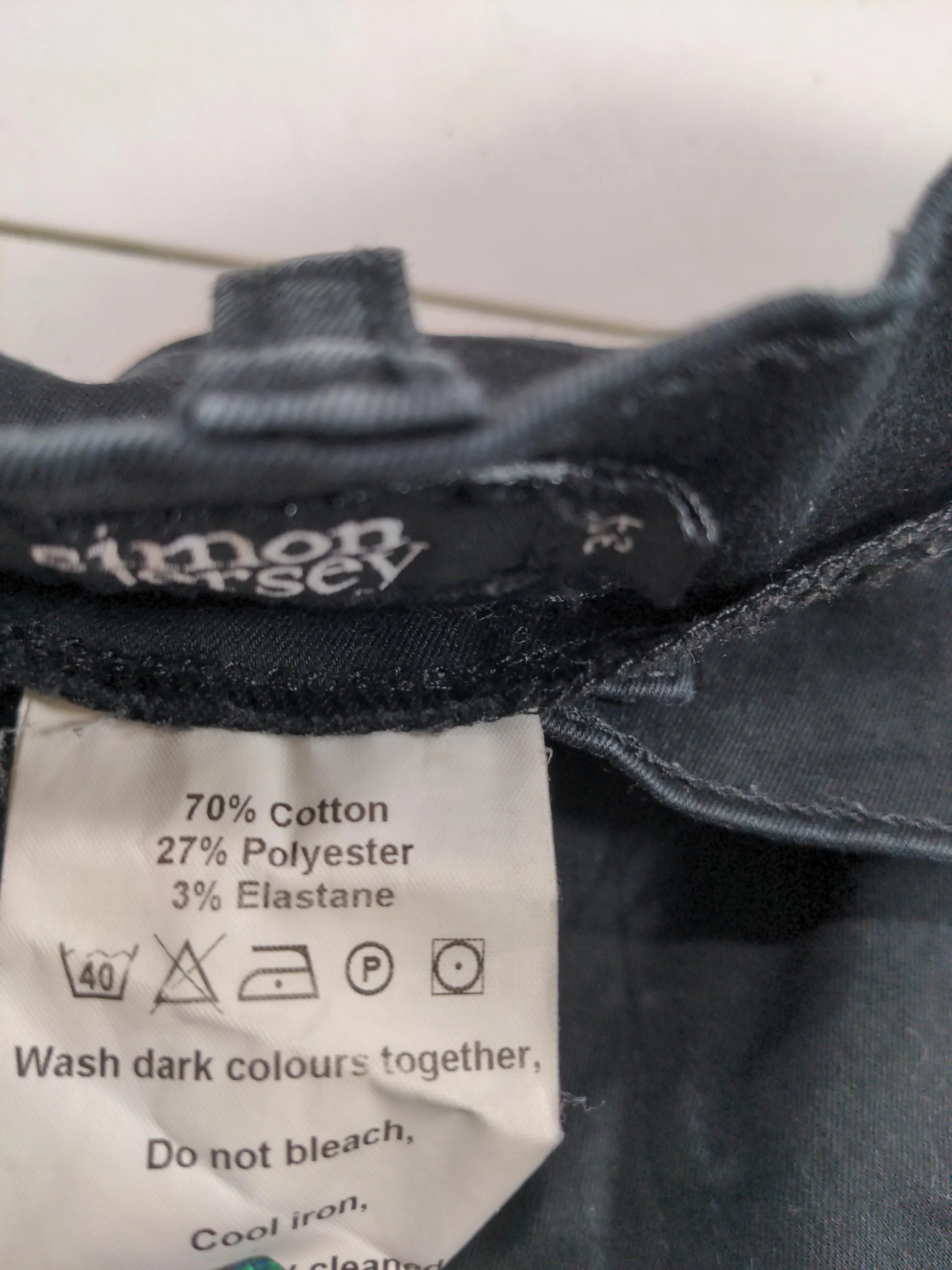 Simon Jersey Men's Jeans W 34 in Black Cotton with Polyester, Elastane Straight - Image 6