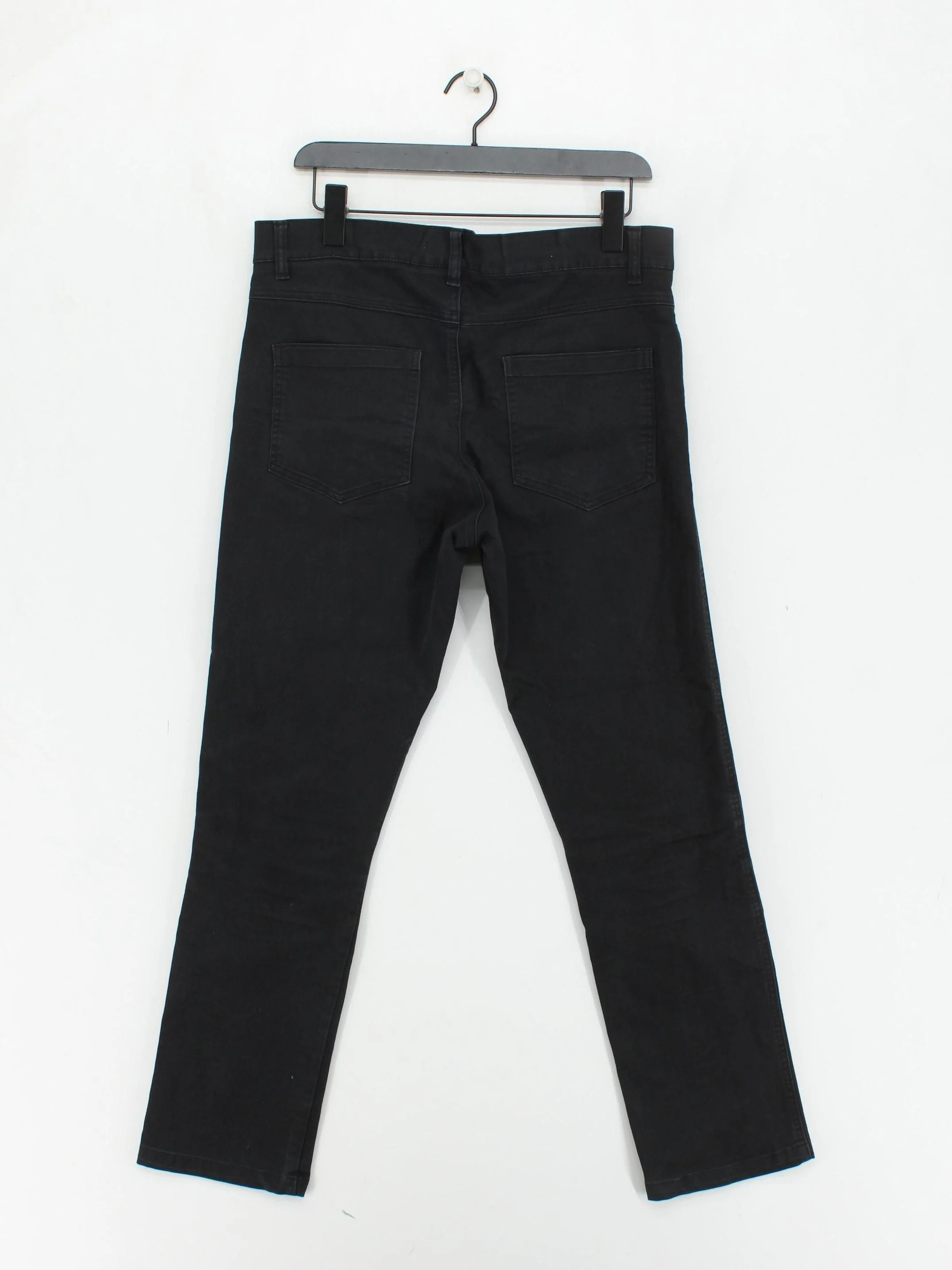 Simon Jersey Men's Trousers W 34 in Black Cotton with Polyester, Elastane Chino - Image 2