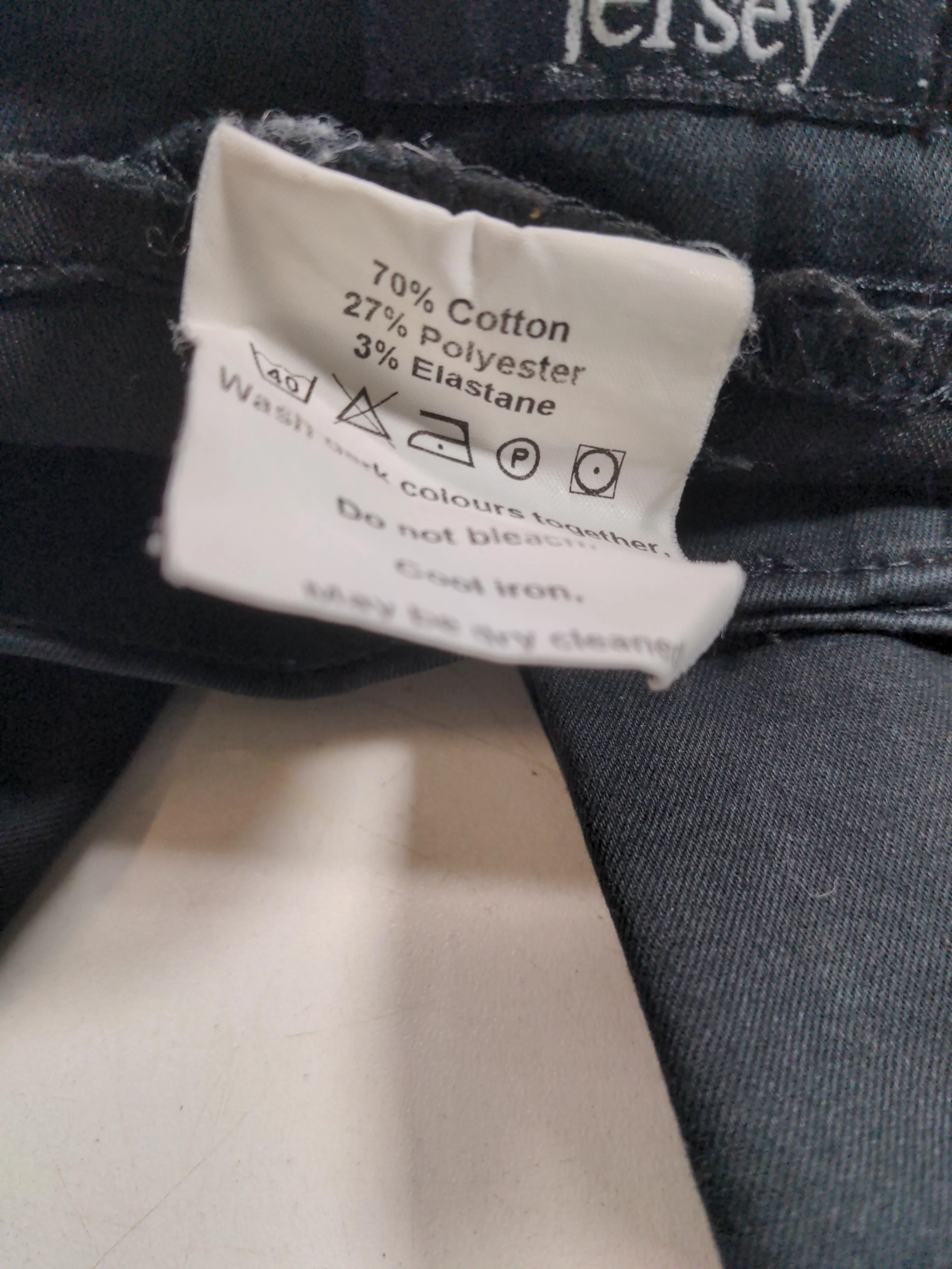 Simon Jersey Men's Trousers W 34 in Black Cotton with Polyester, Elastane Chino - Image 6
