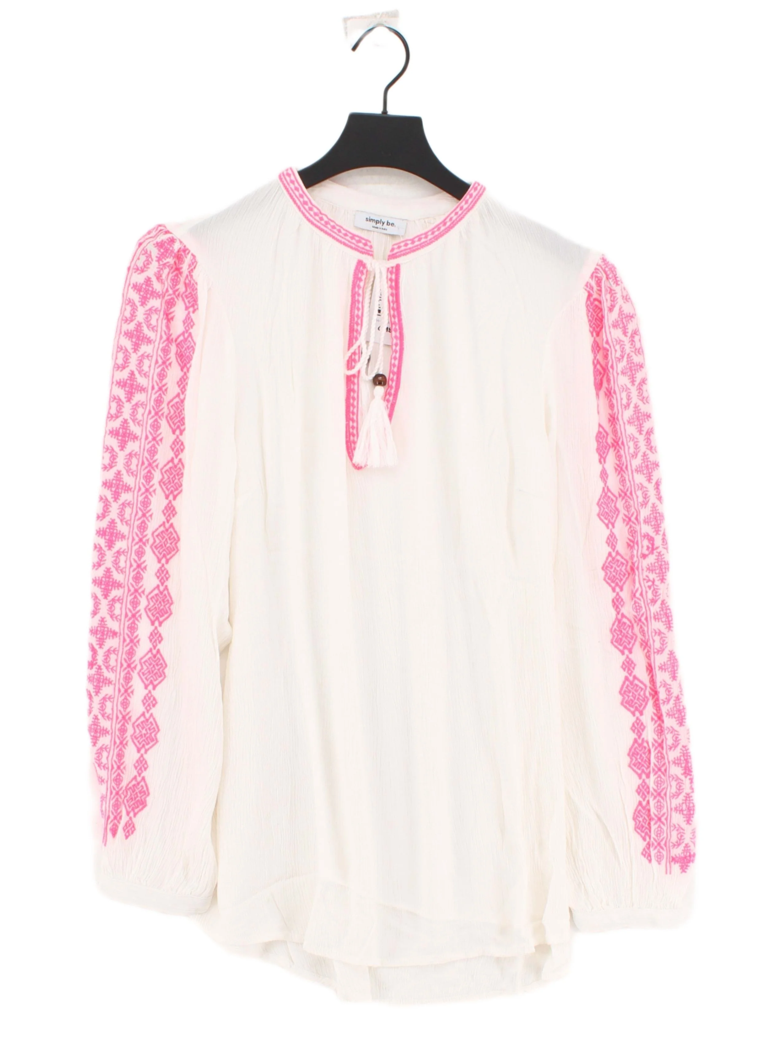 Simply Be Women's Blouse UK 16 White 100% Viscose Basic New with tags