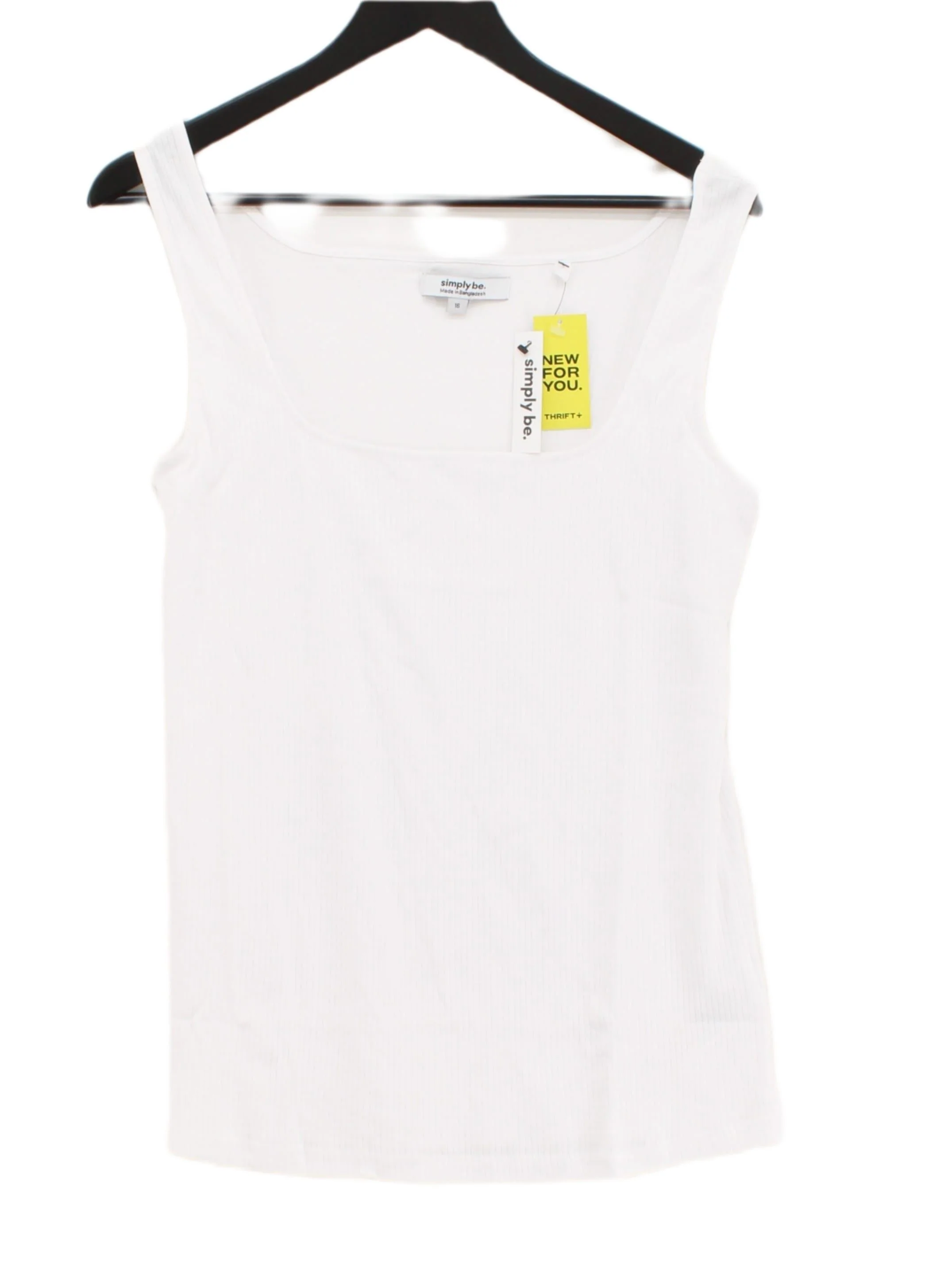 Simply Be Women's T-Shirt UK 16 White 100% Cotton Basic New with tags