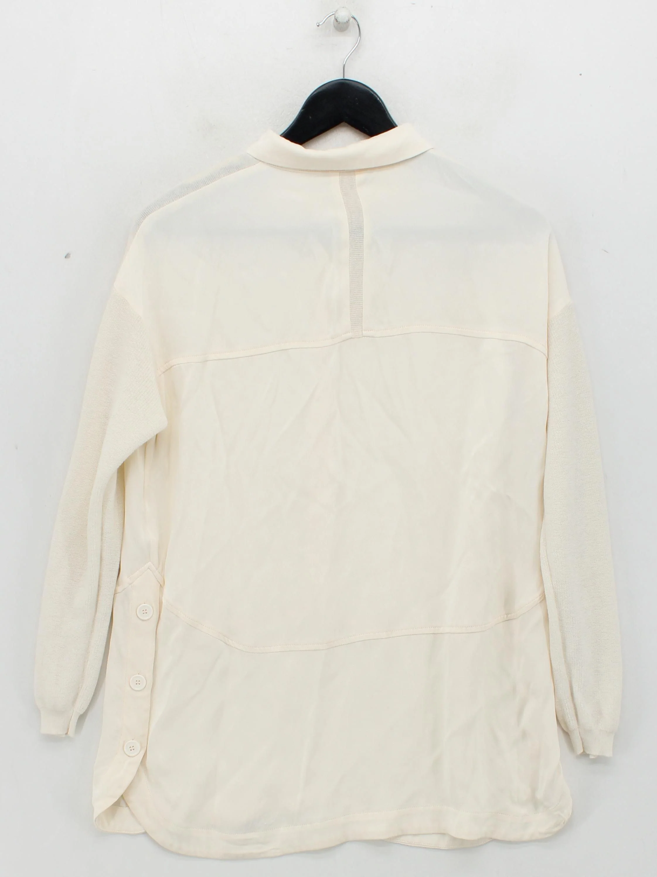 Sita Murt Women's Shirt UK 12 Cream Viscose with Cotton, Wool Basic - Image 2