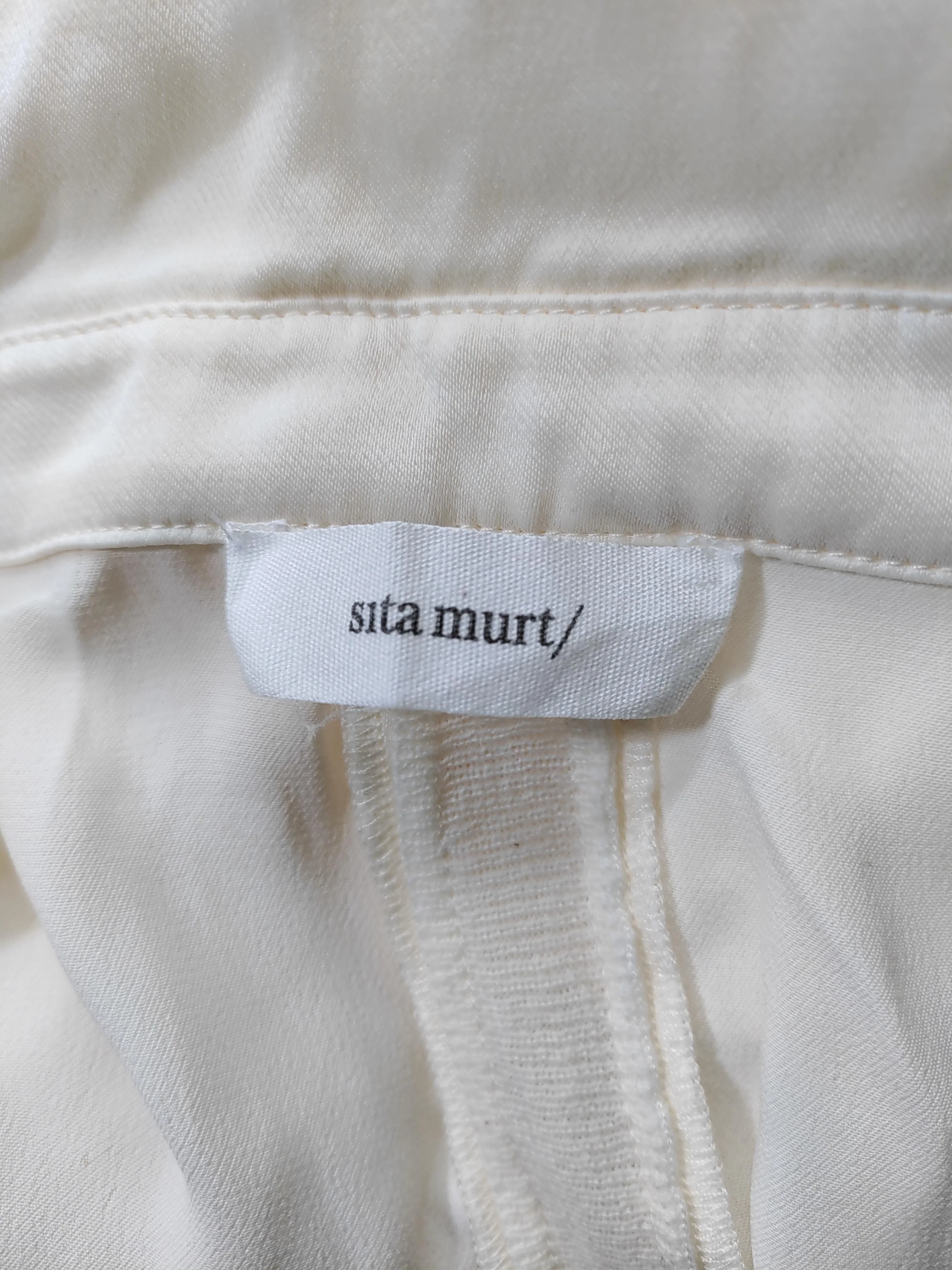 Sita Murt Women's Shirt UK 12 Cream Viscose with Cotton, Wool Basic - Image 7