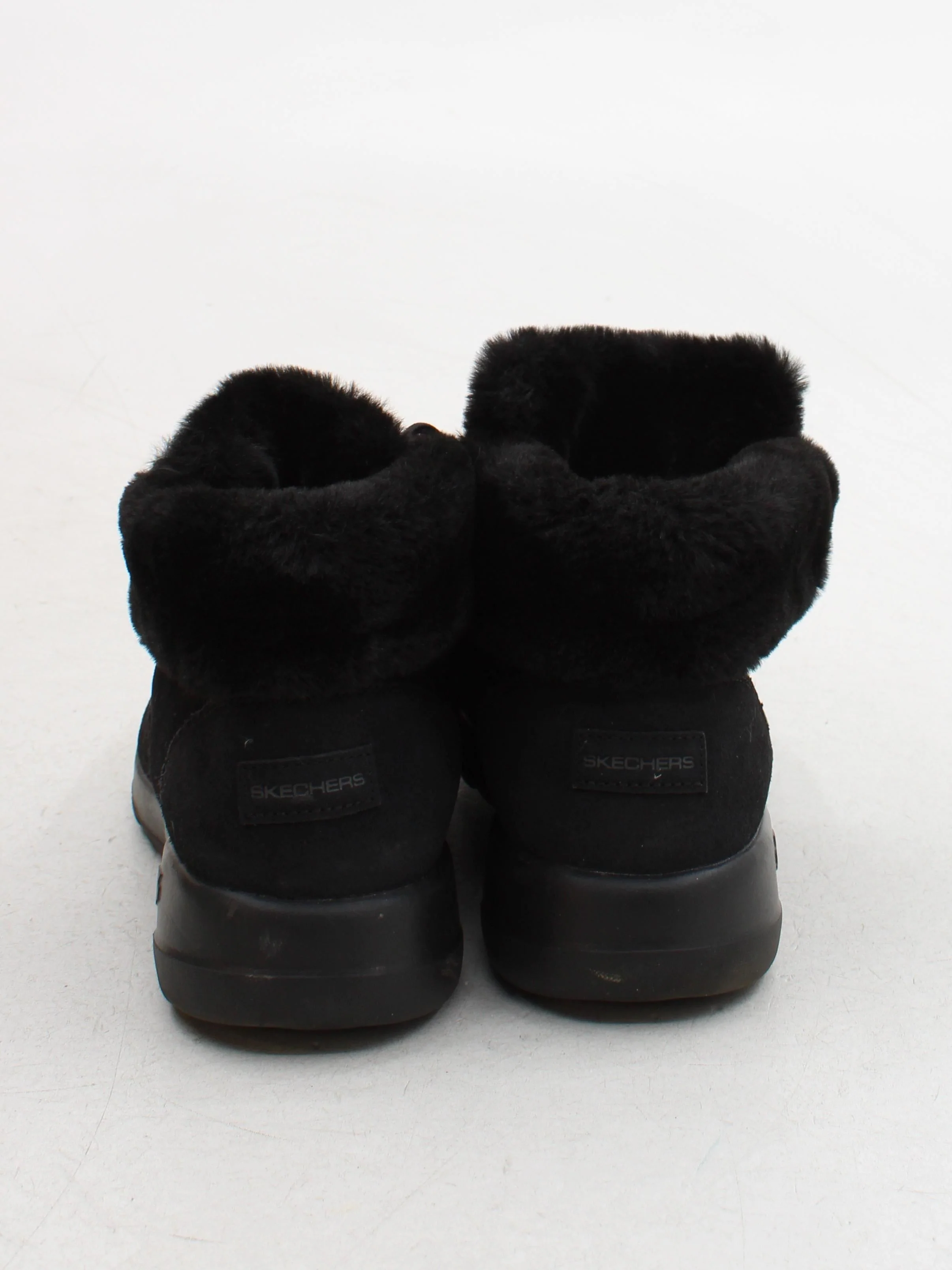 Skechers Women's Boots UK 8 Black Suede with Faux Fur Combat - Image 3