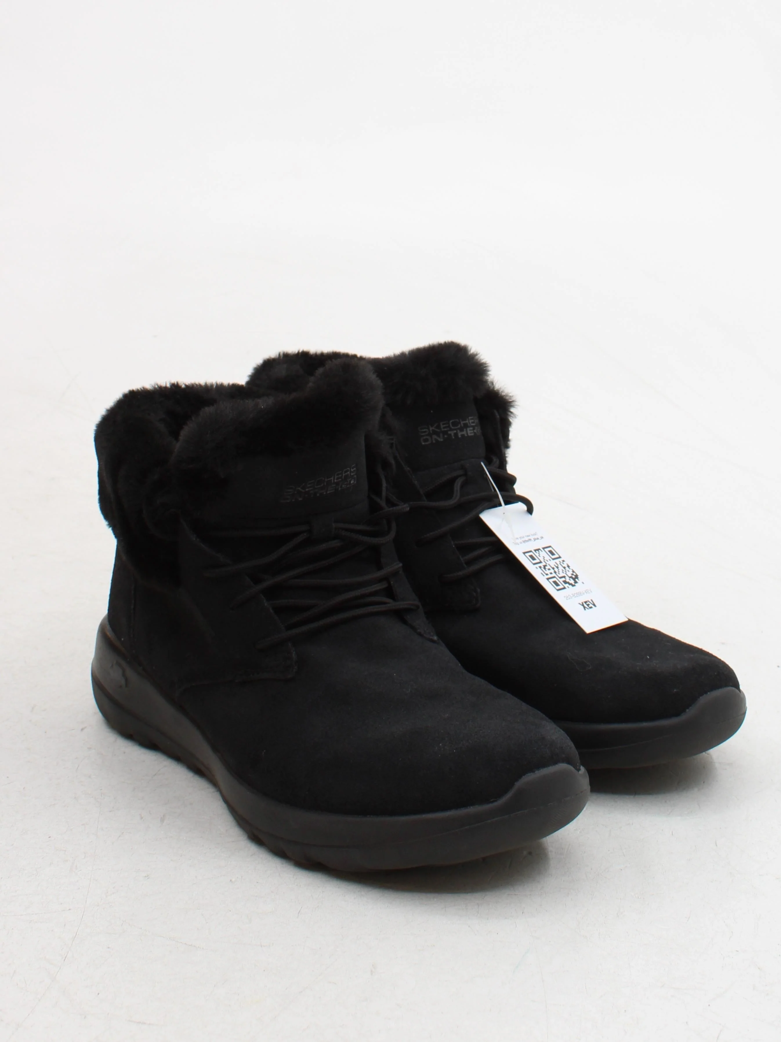 Skechers Women's Boots UK 8 Black Suede with Faux Fur Combat - Image 4