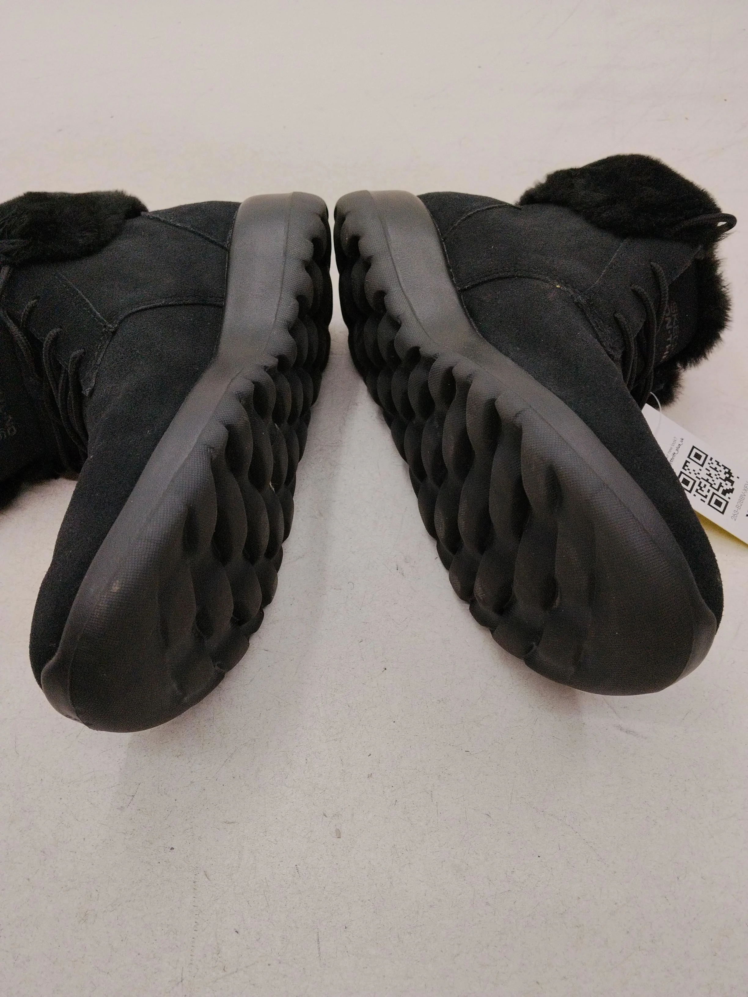Skechers Women's Boots UK 8 Black Suede with Faux Fur Combat - Image 7