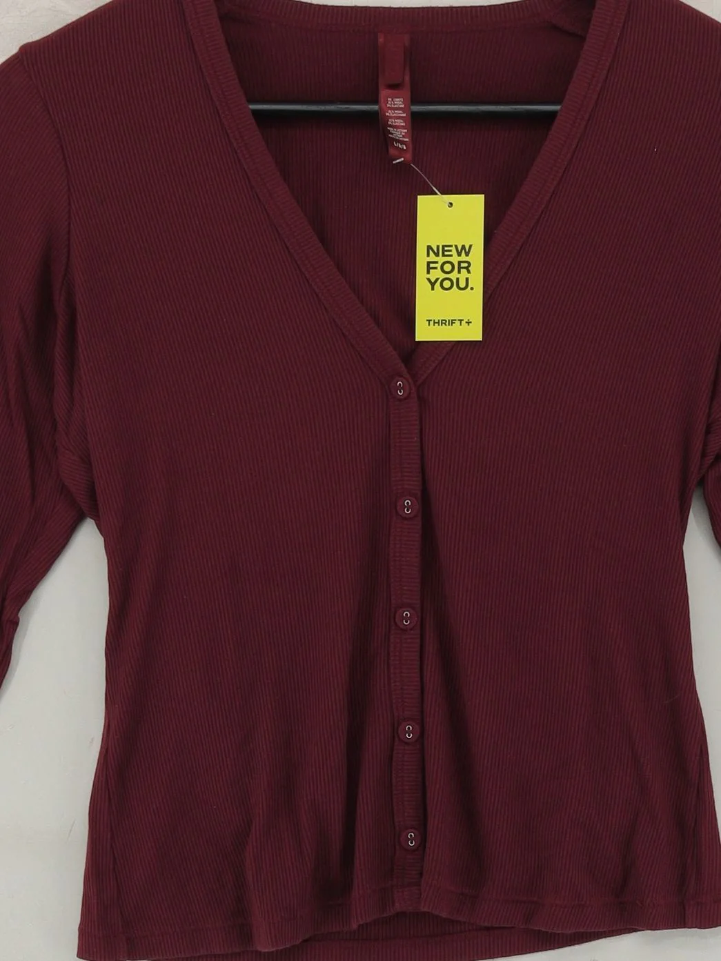 Skims Women's Cardigan L Red Lyocell Modal with Elastane V-Neck Cardigan - Image 3