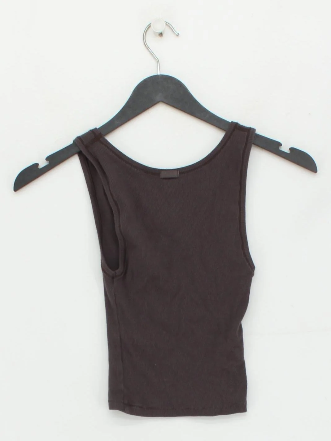 Skims Women's T-Shirt XS Brown Cotton with Elastane Sleeveless Round Neck Basic - Image 2