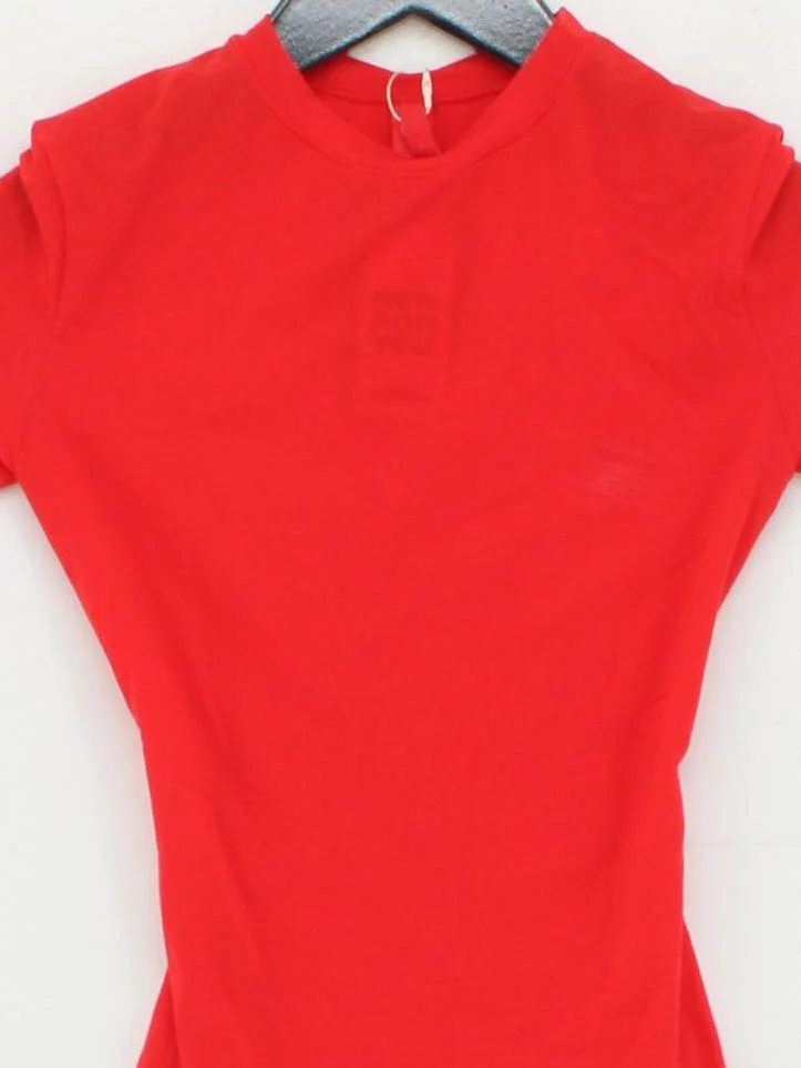 Skims Women's T-Shirt XXS Red Polyamide with Elastane Basic New with tags - Image 3