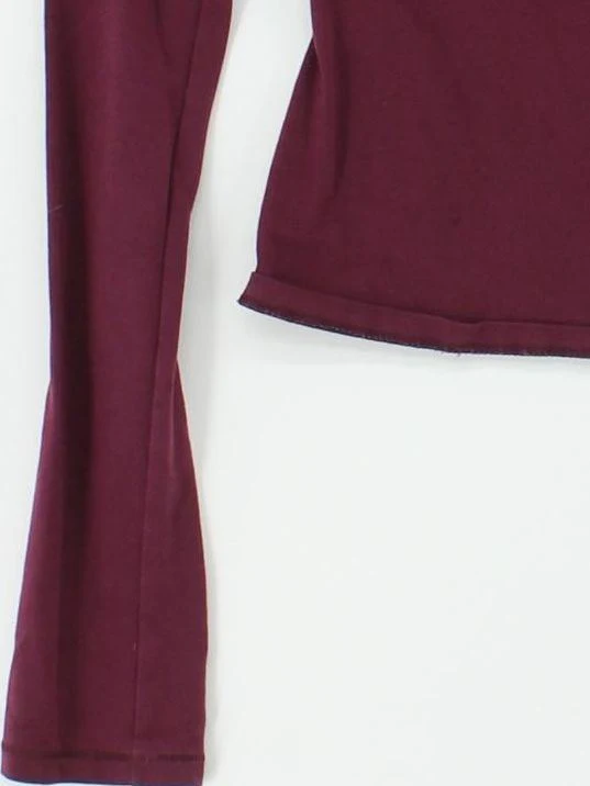 Skims Women's Top S Red Cotton with Elastane Long Sleeve Crew Neck Basic - Image 4