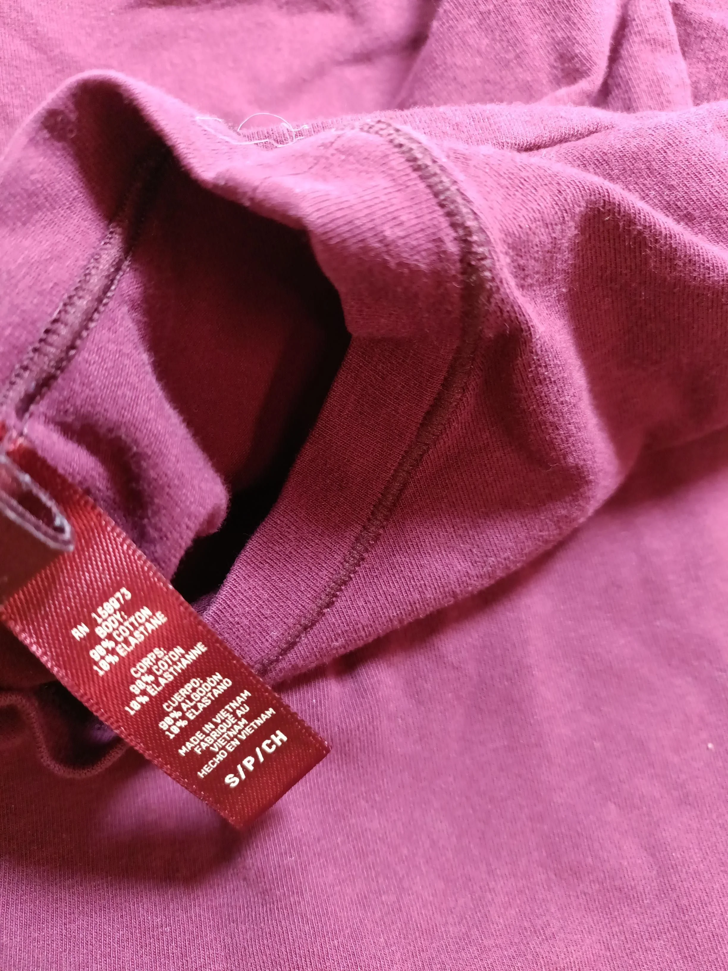 Skims Women's Top S Red Cotton with Elastane Long Sleeve Crew Neck Basic - Image 7