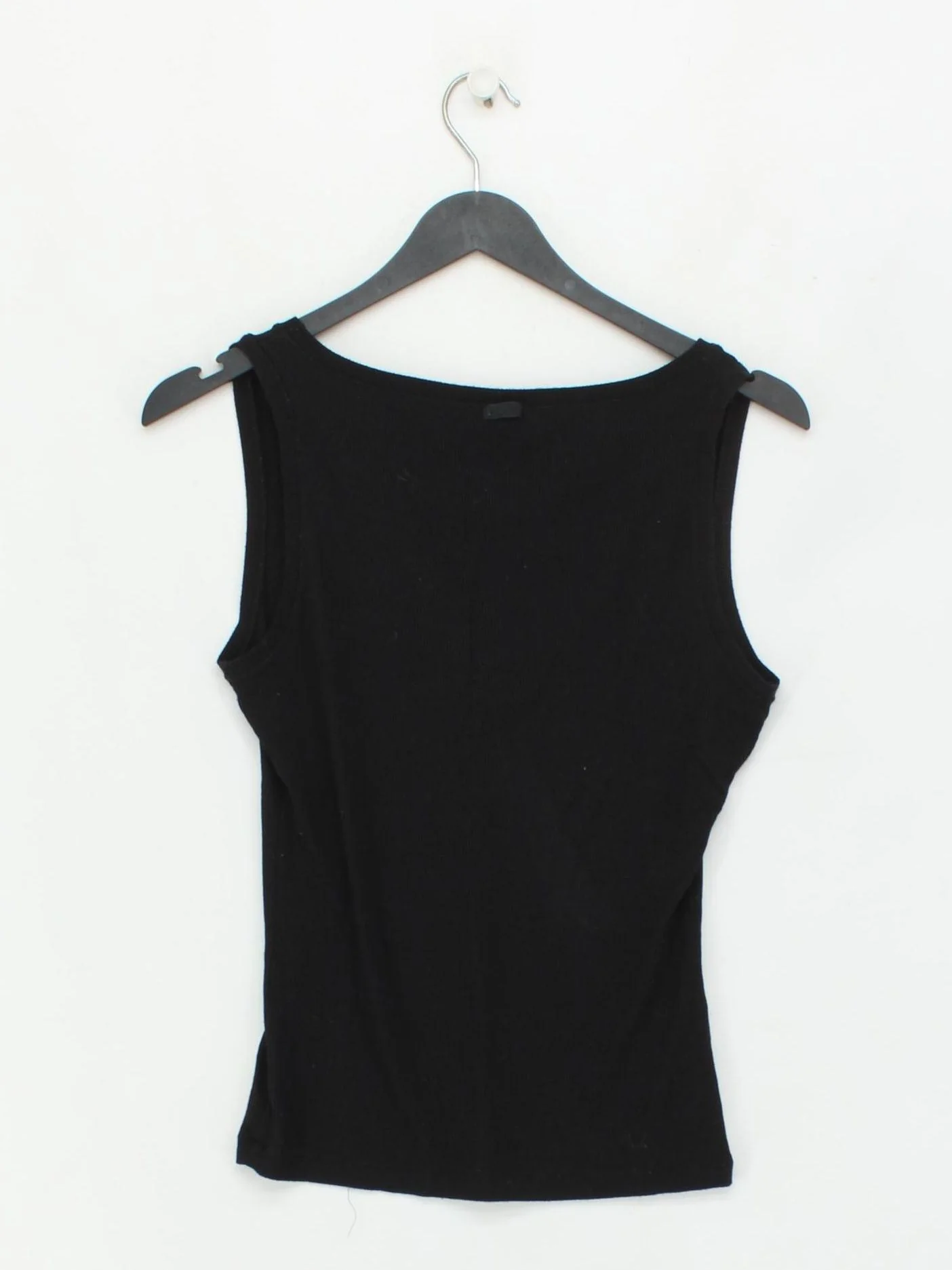 Skins Women's T-Shirt L Black Cotton with Elastane Sleeveless V-Neck Basic - Image 2