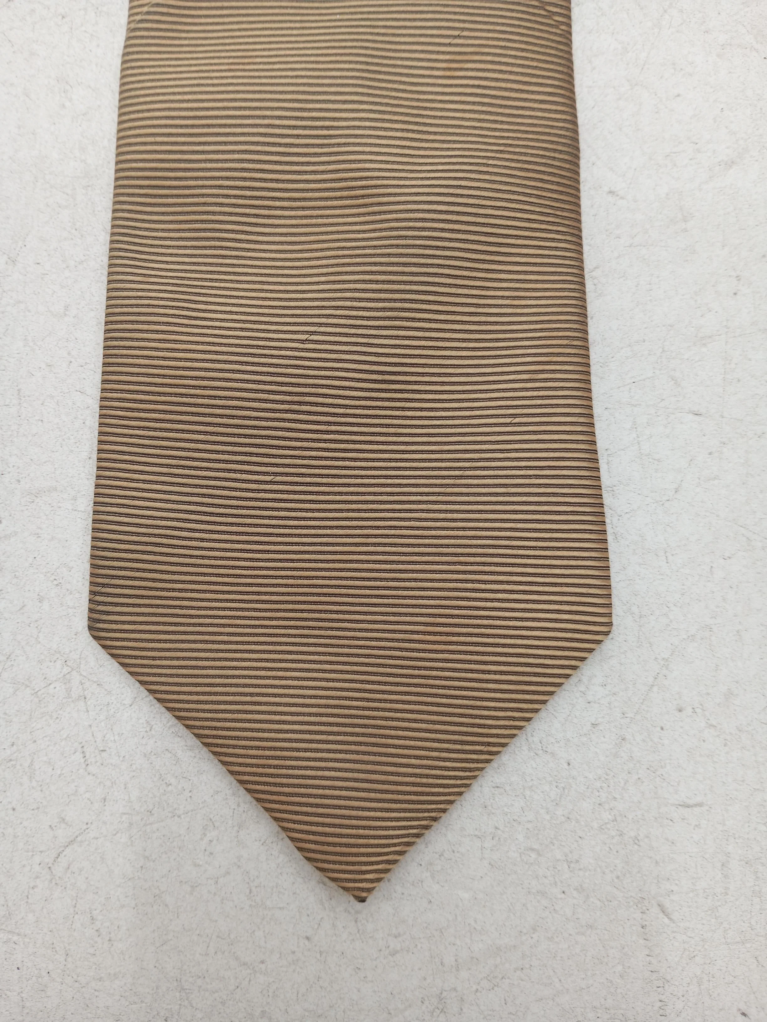 Skopes Men's Tie Gold Striped 100% Silk - Image 3