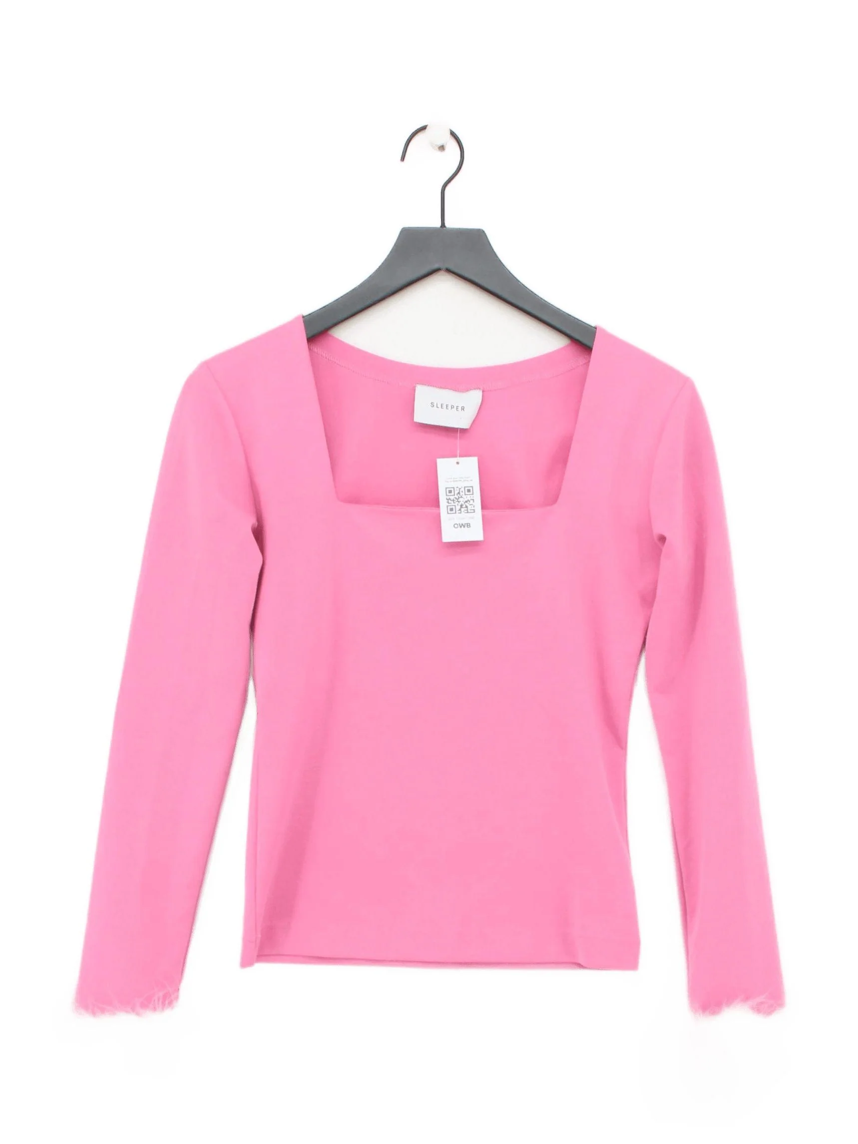 Sleeper Women's Top M Pink 100% Other Long Sleeve Square Neck Basic
